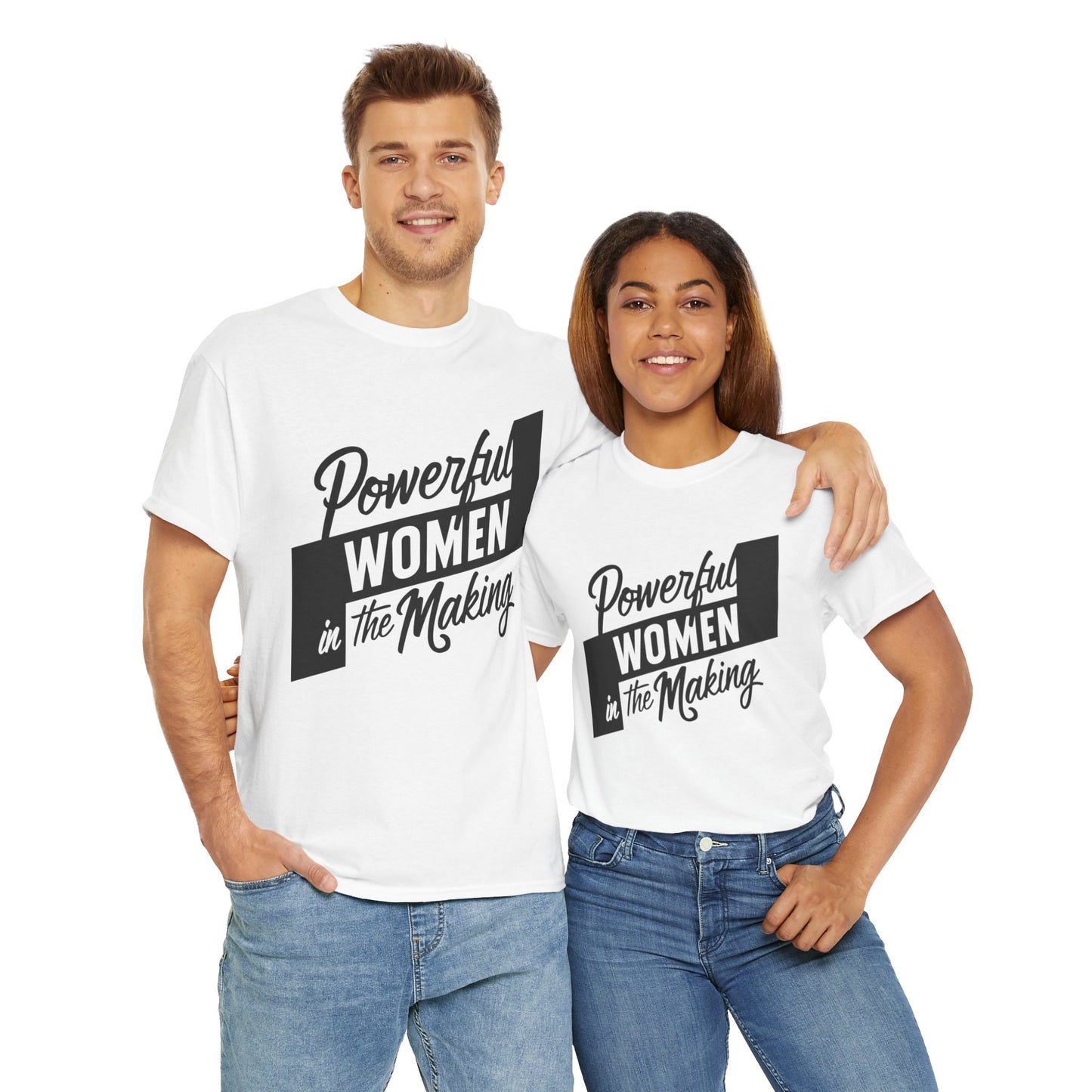 Powerful Women Printed T Shirt with Hearts