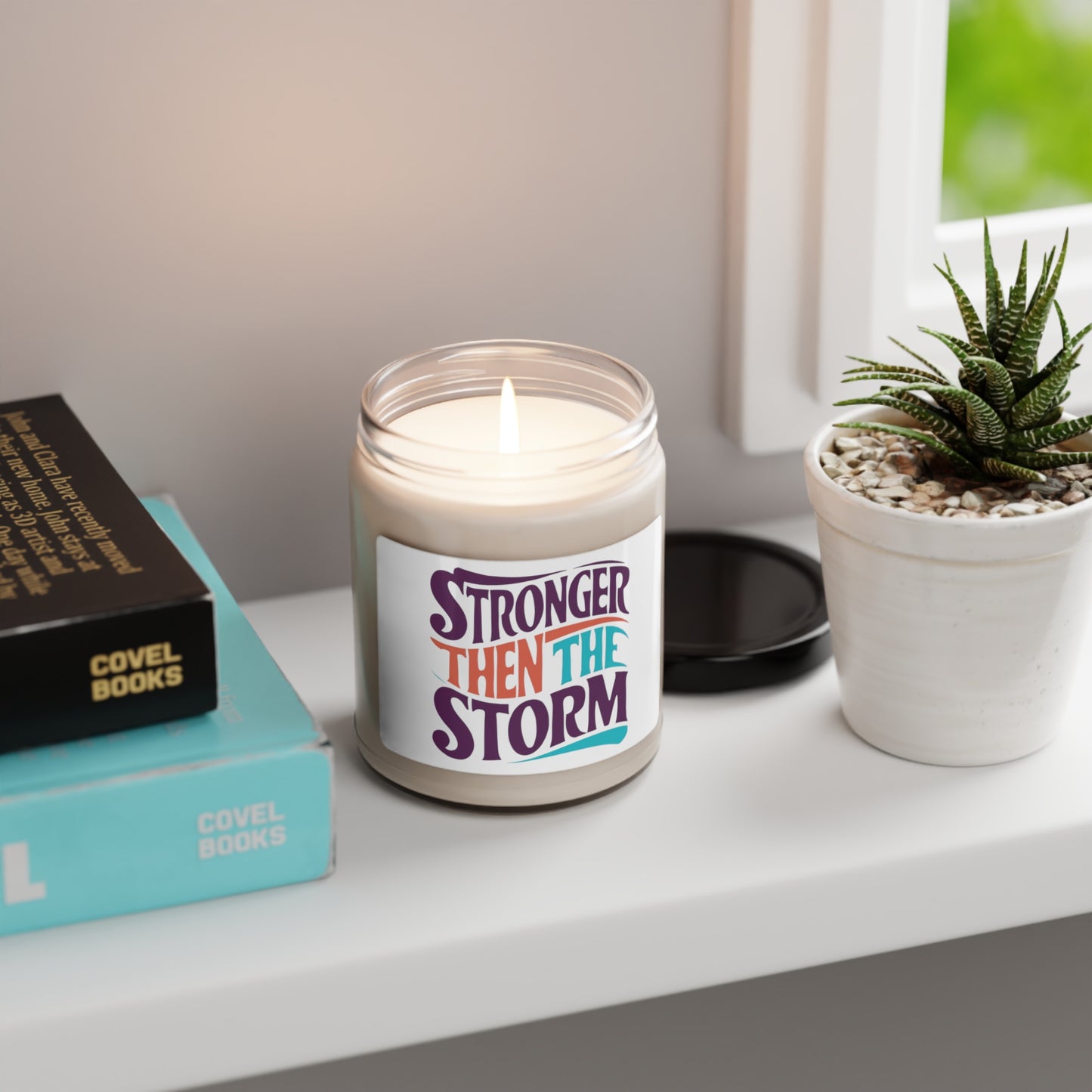 Stronger Then The Storm Printed Scented Soy Candle, 9oz