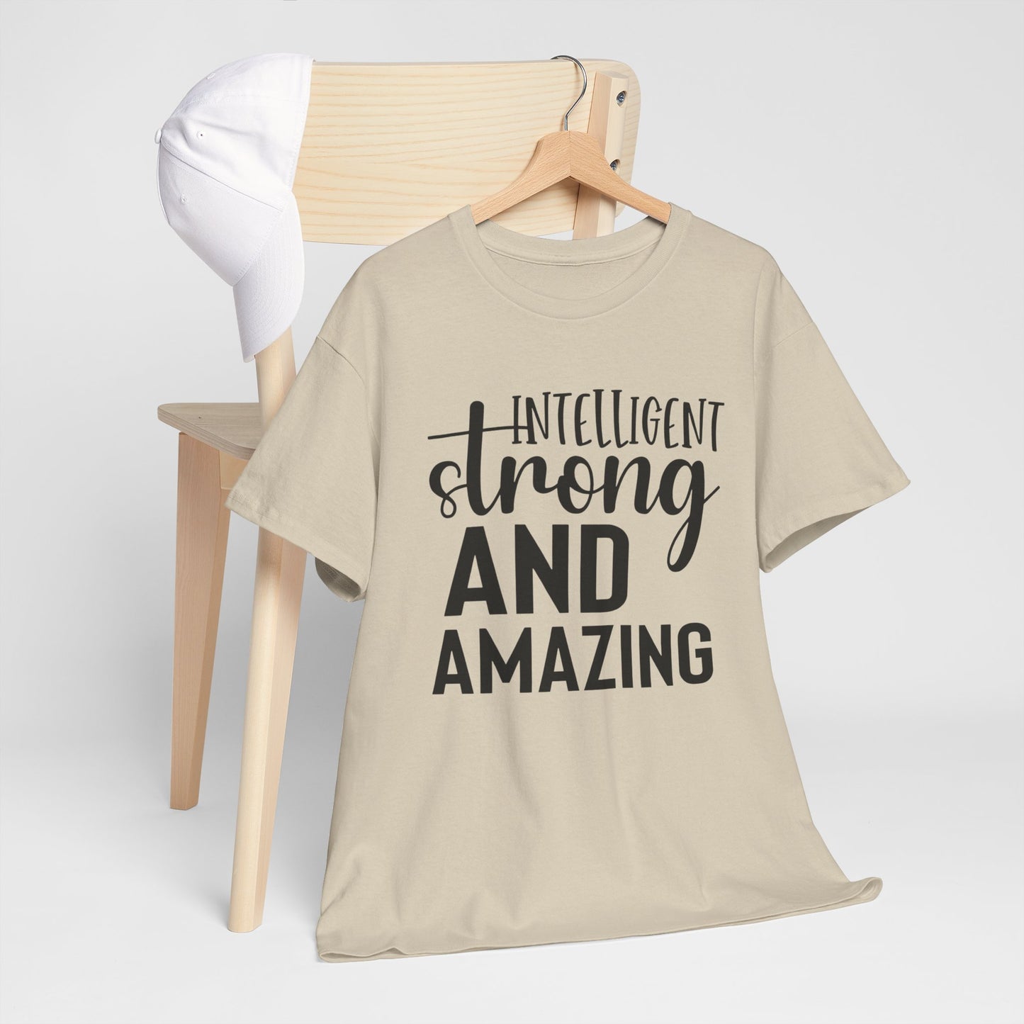 Intelligent Strong Printed T Shirt with Hearts