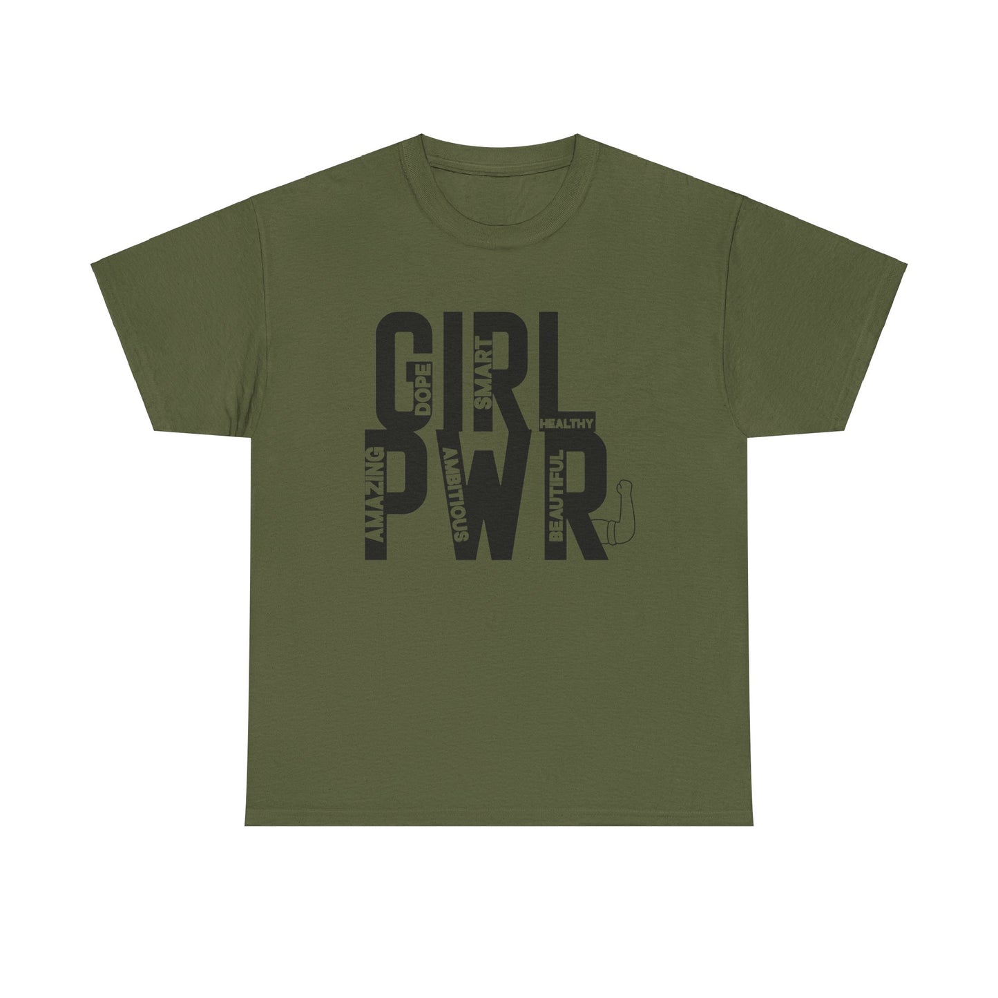 GIRL PWR Printed T Shirt with Hearts