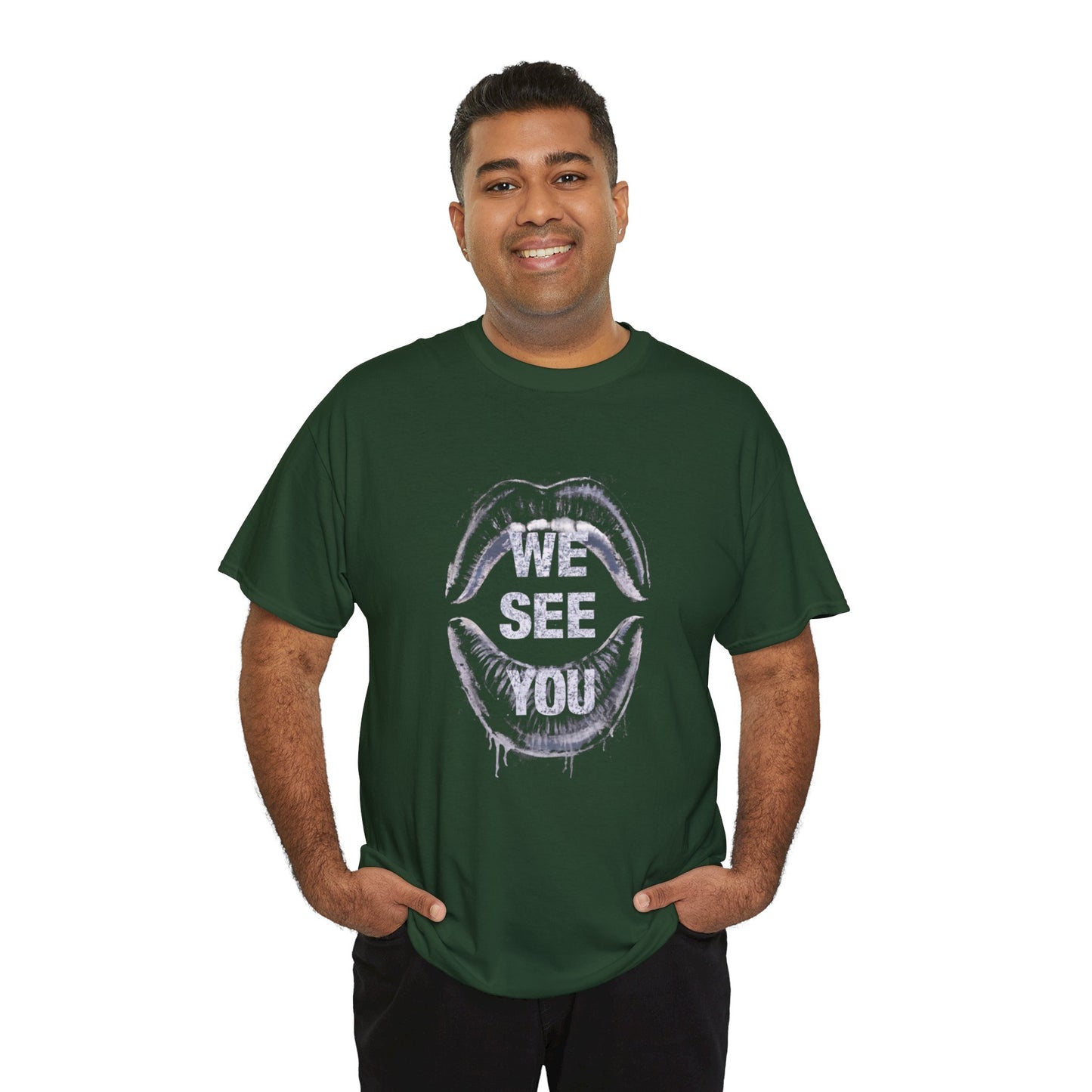 WE See You Printed T Shirt with Hearts