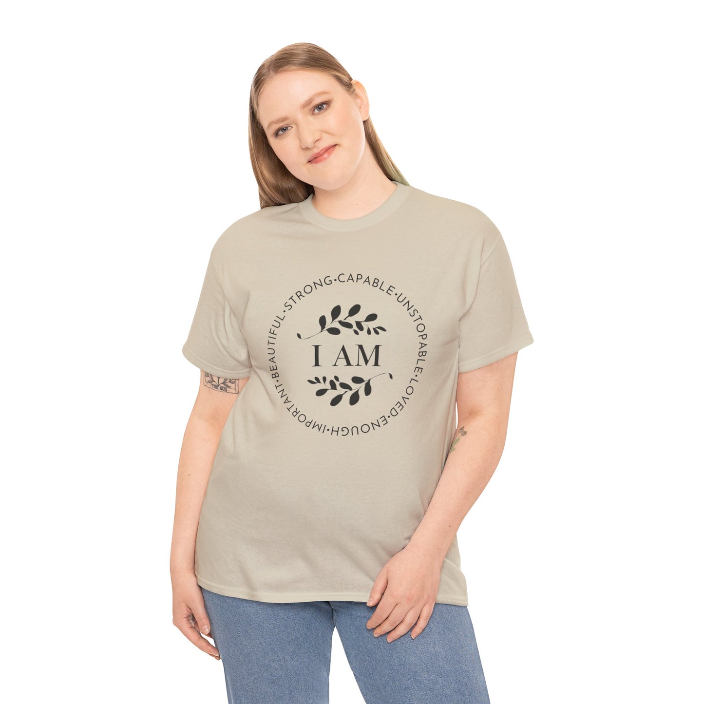 I AM Printed T Shirt with Hearts