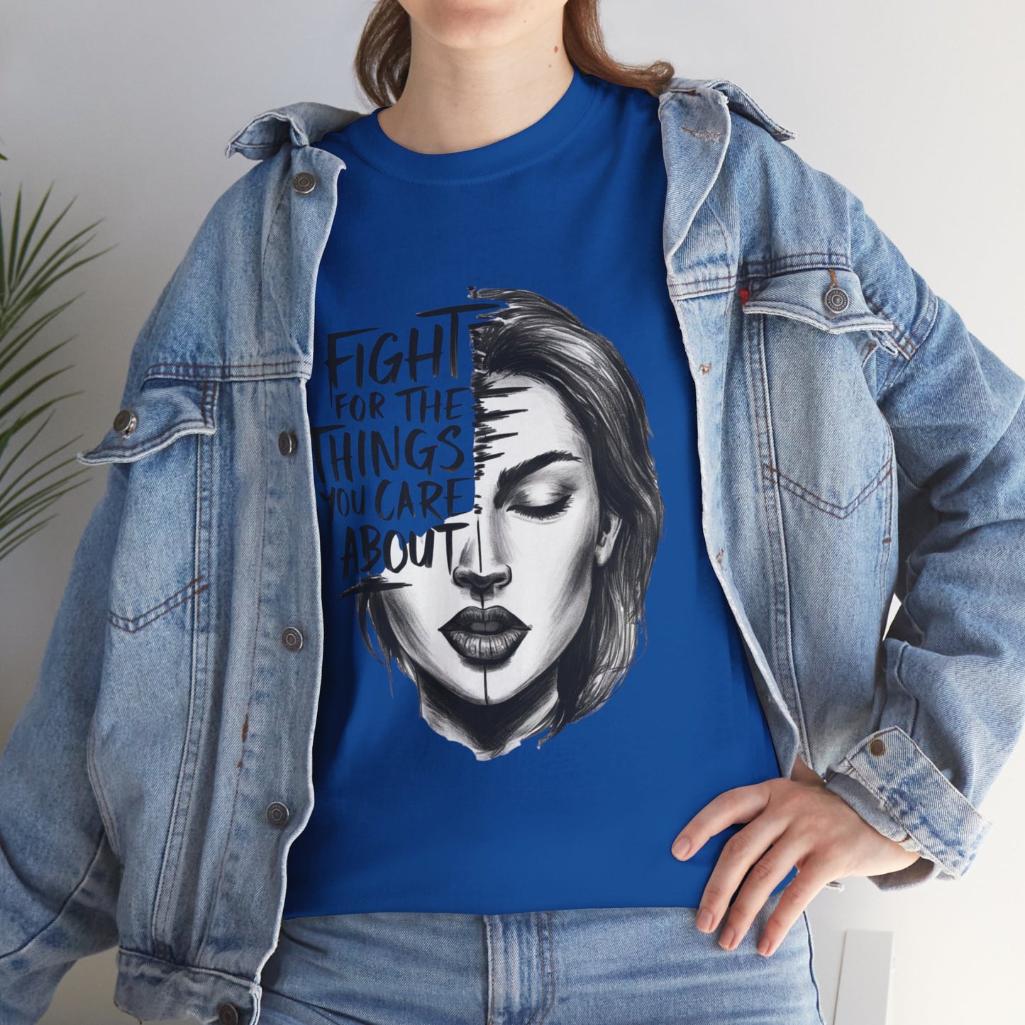 Fight Printed T Shirt with Hearts