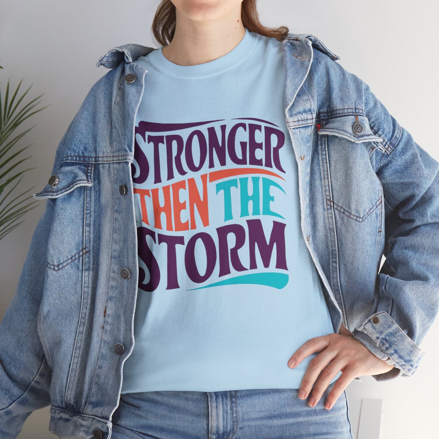 Stronger Then  Printed T Shirt with Hearts