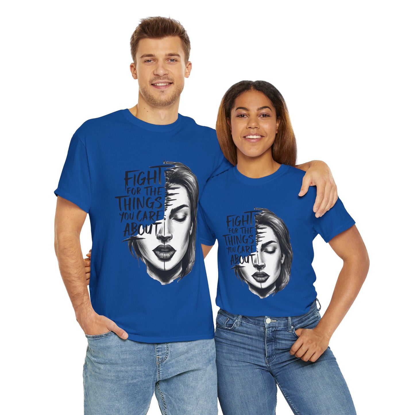 Fight Printed T Shirt with Hearts