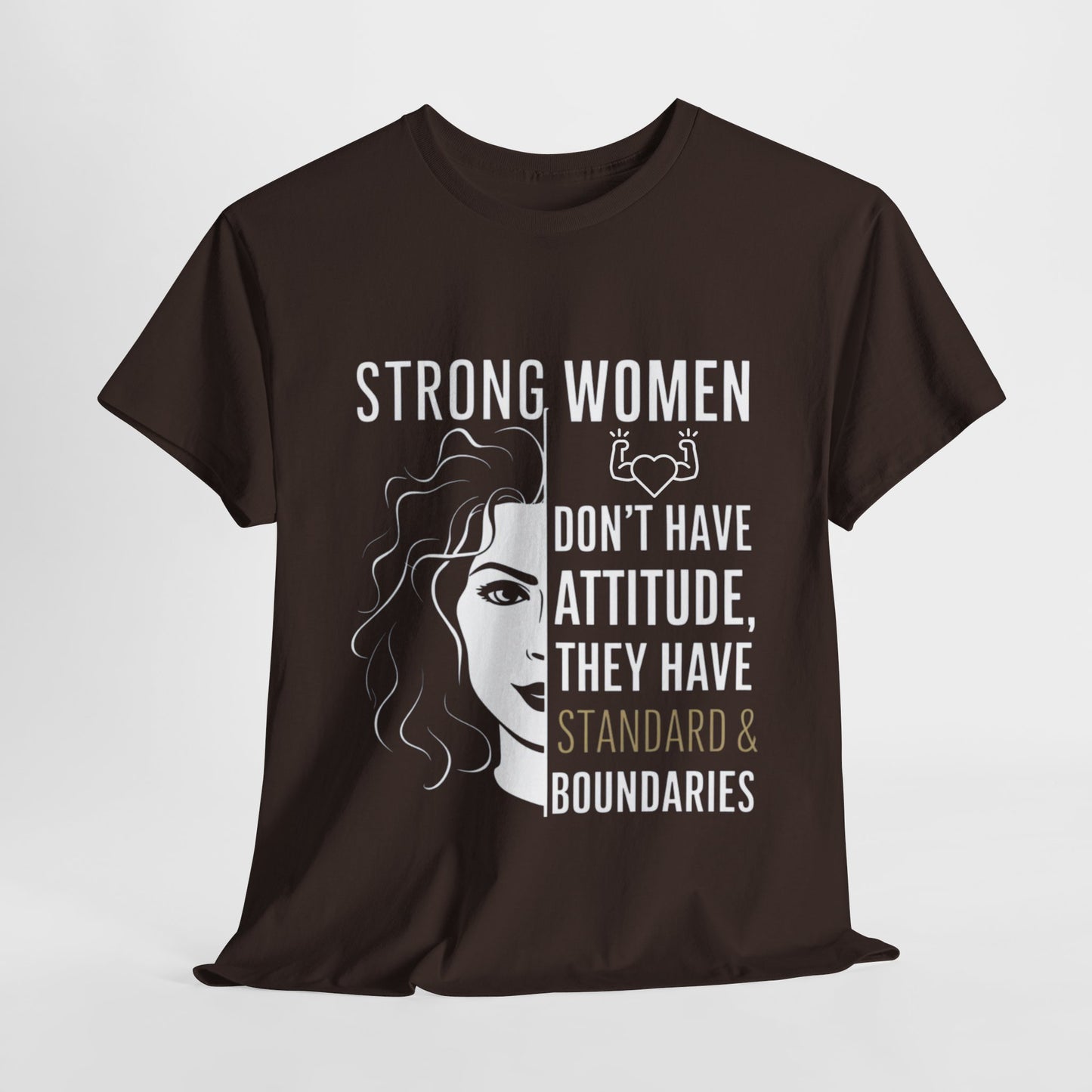 Strong Women Printed T Shirt with Hearts