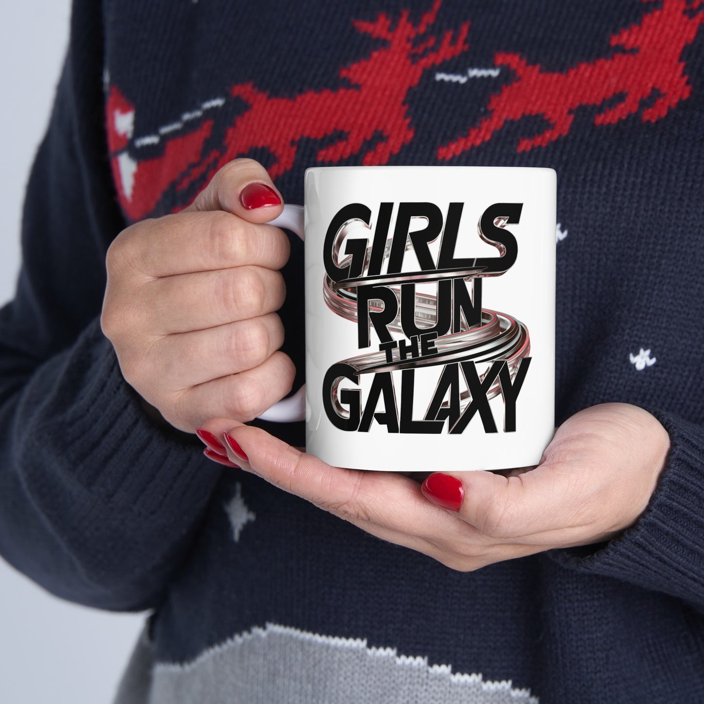 Girls Run Printed Ceramic Mug, (11oz, 15oz)