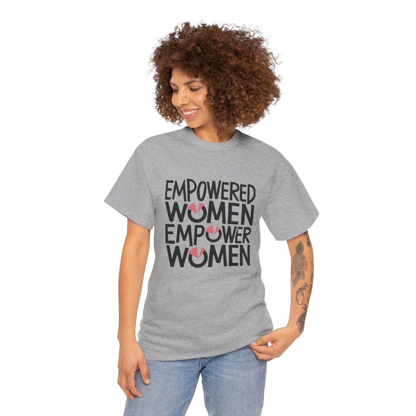 Empowered Printed T Shirt with Hearts
