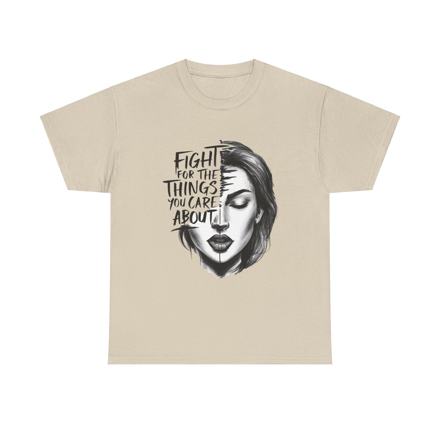 Fight Printed T Shirt with Hearts