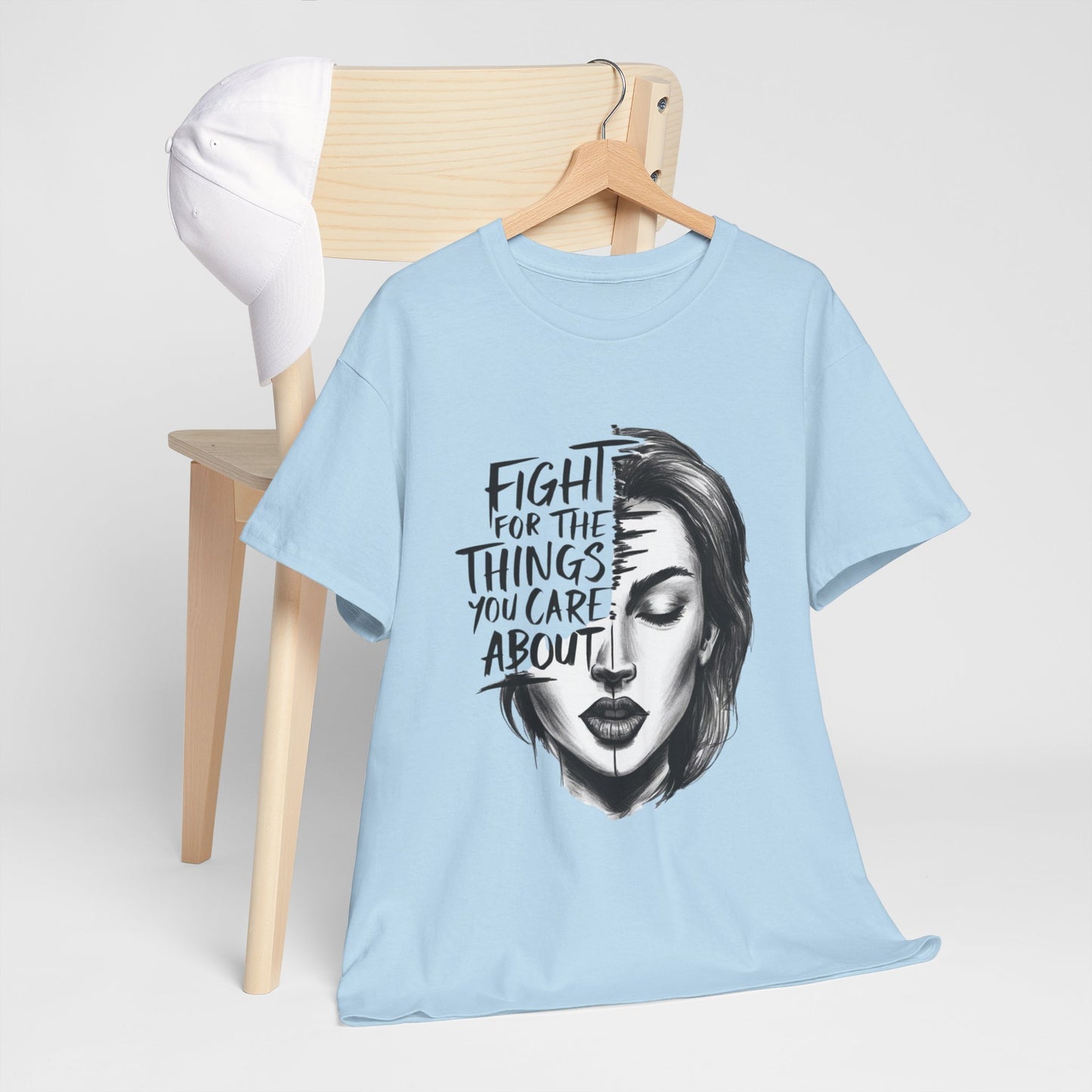 Fight Printed T Shirt with Hearts
