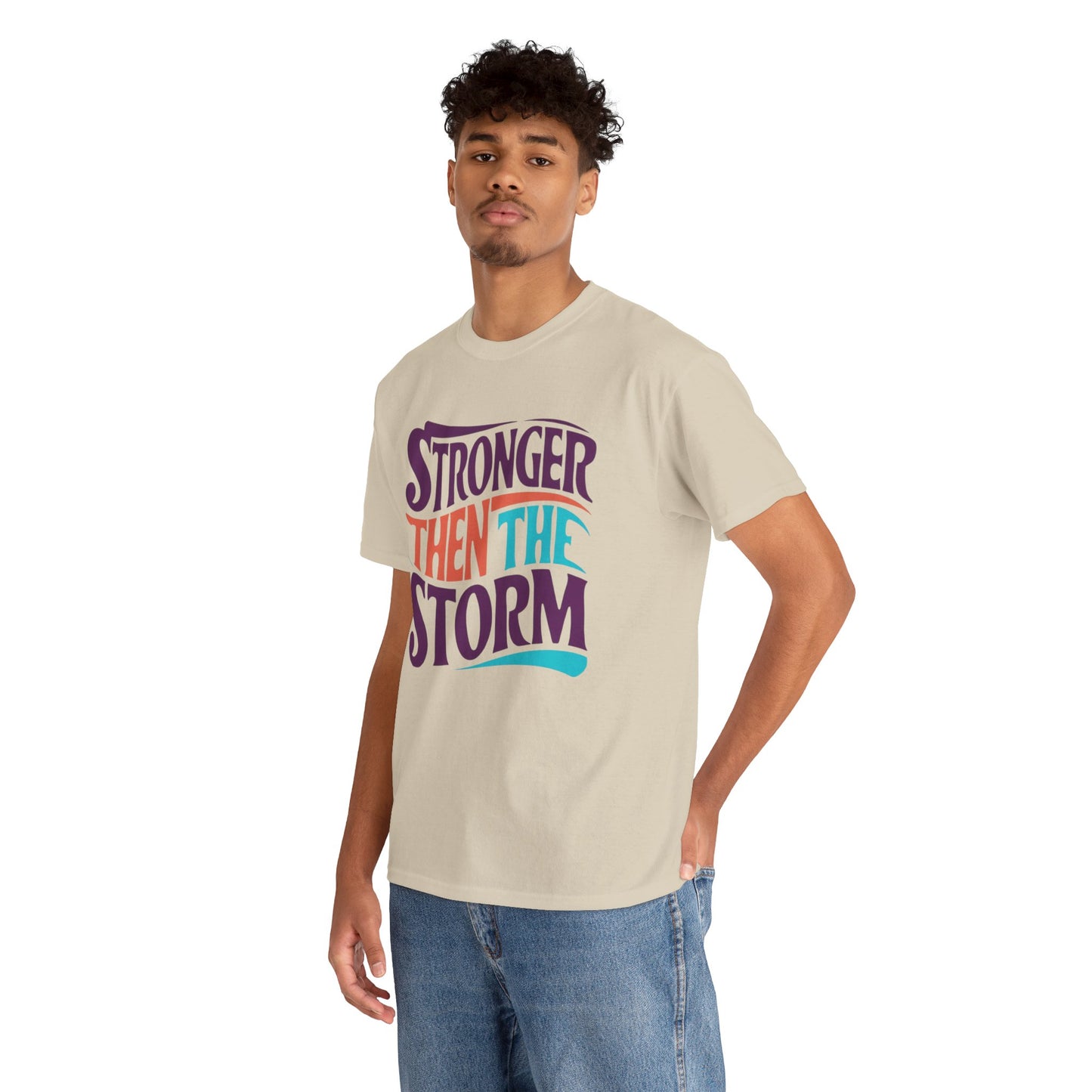 Stronger Then  Printed T Shirt with Hearts