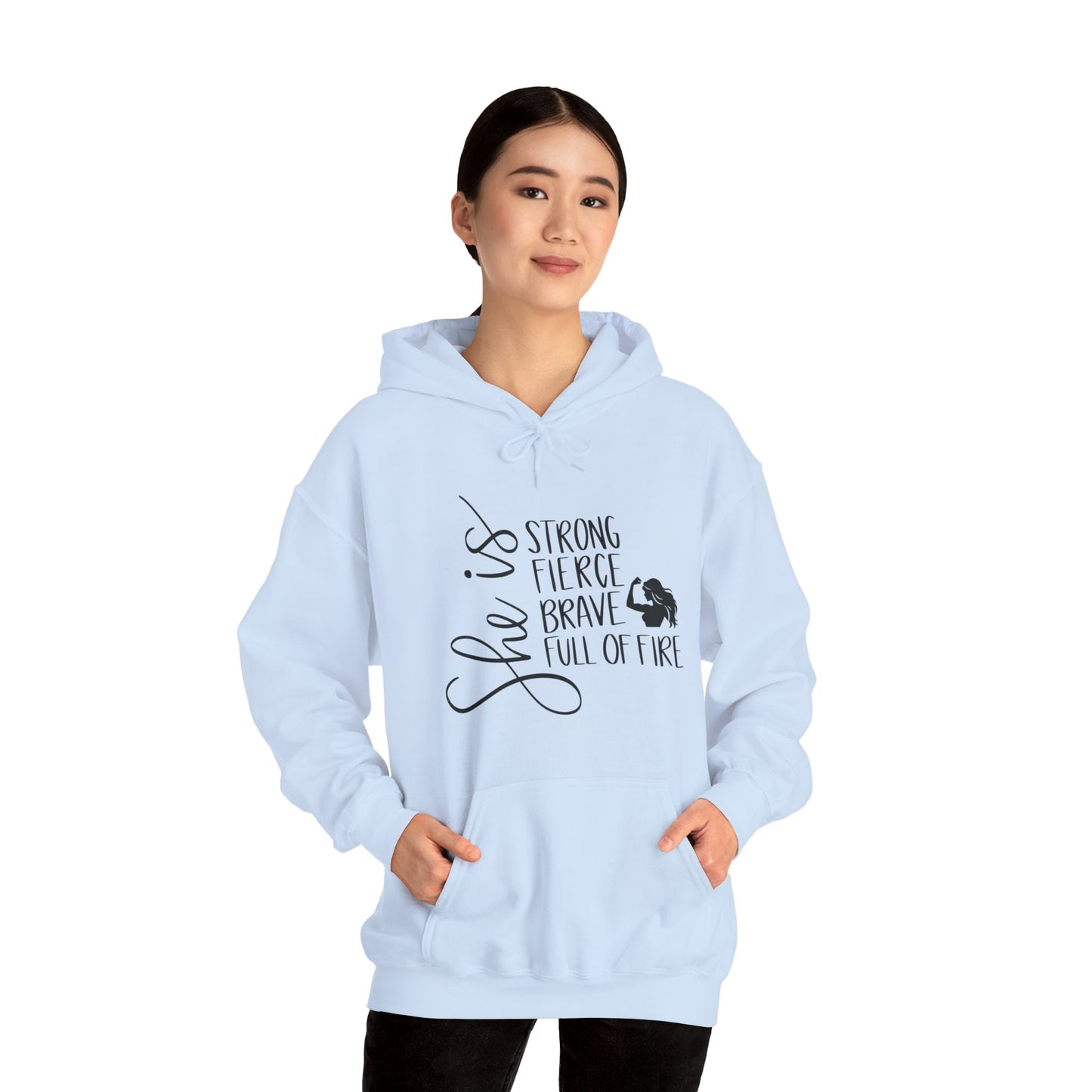She Is Strong Fierce Brave Unisex Heavy Blend™ Hooded Sweatshirt