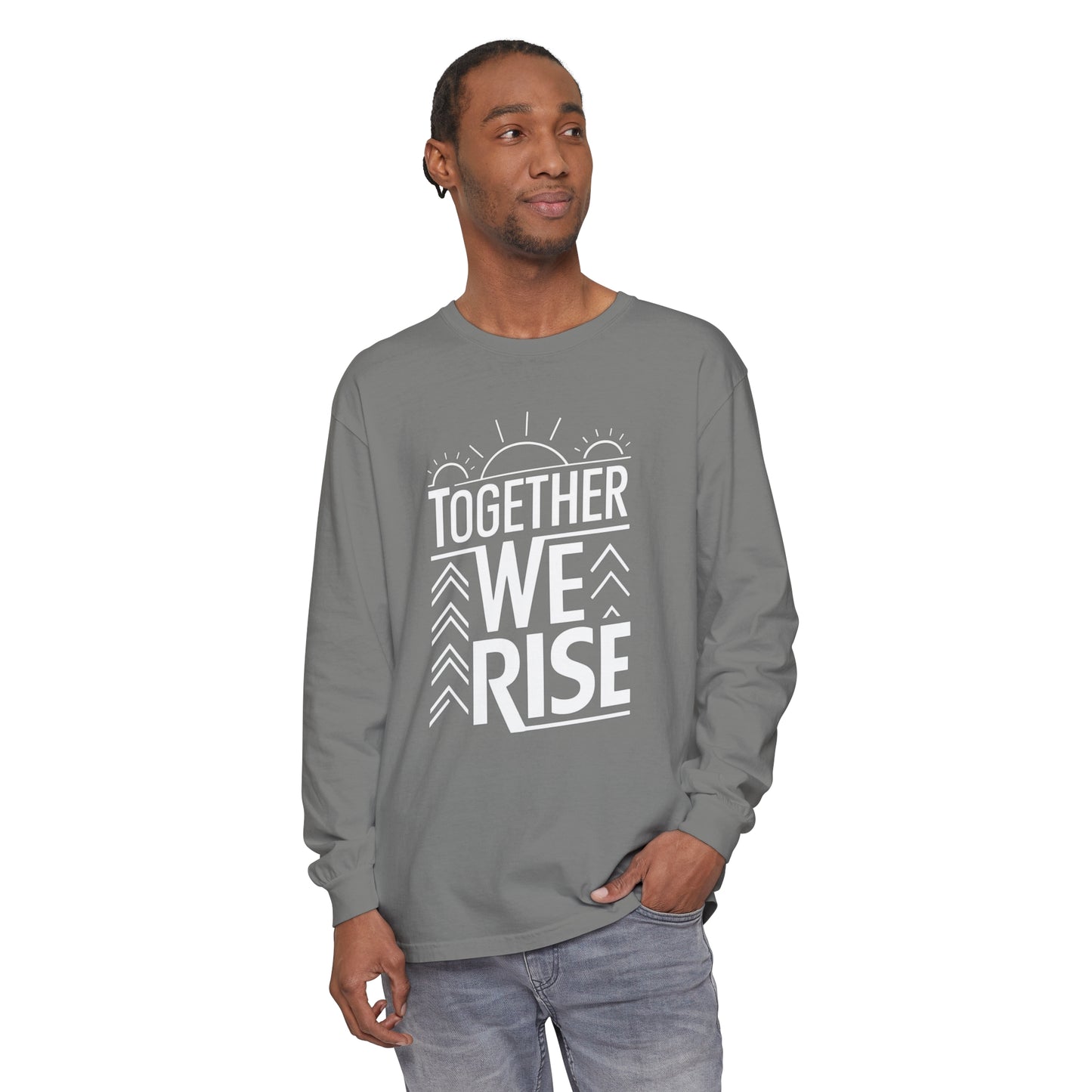 Together We Rise Women Garment-dyed Long Sleeve T-Shirt