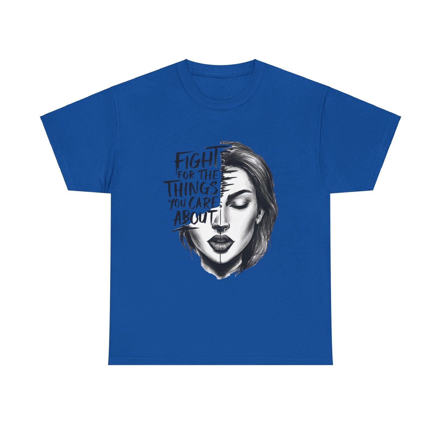 Fight Printed T Shirt with Hearts