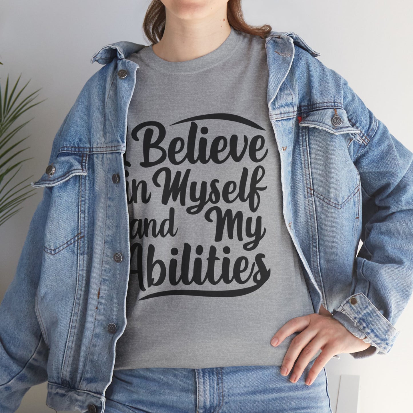 I Believe Printed T Shirt with Hearts