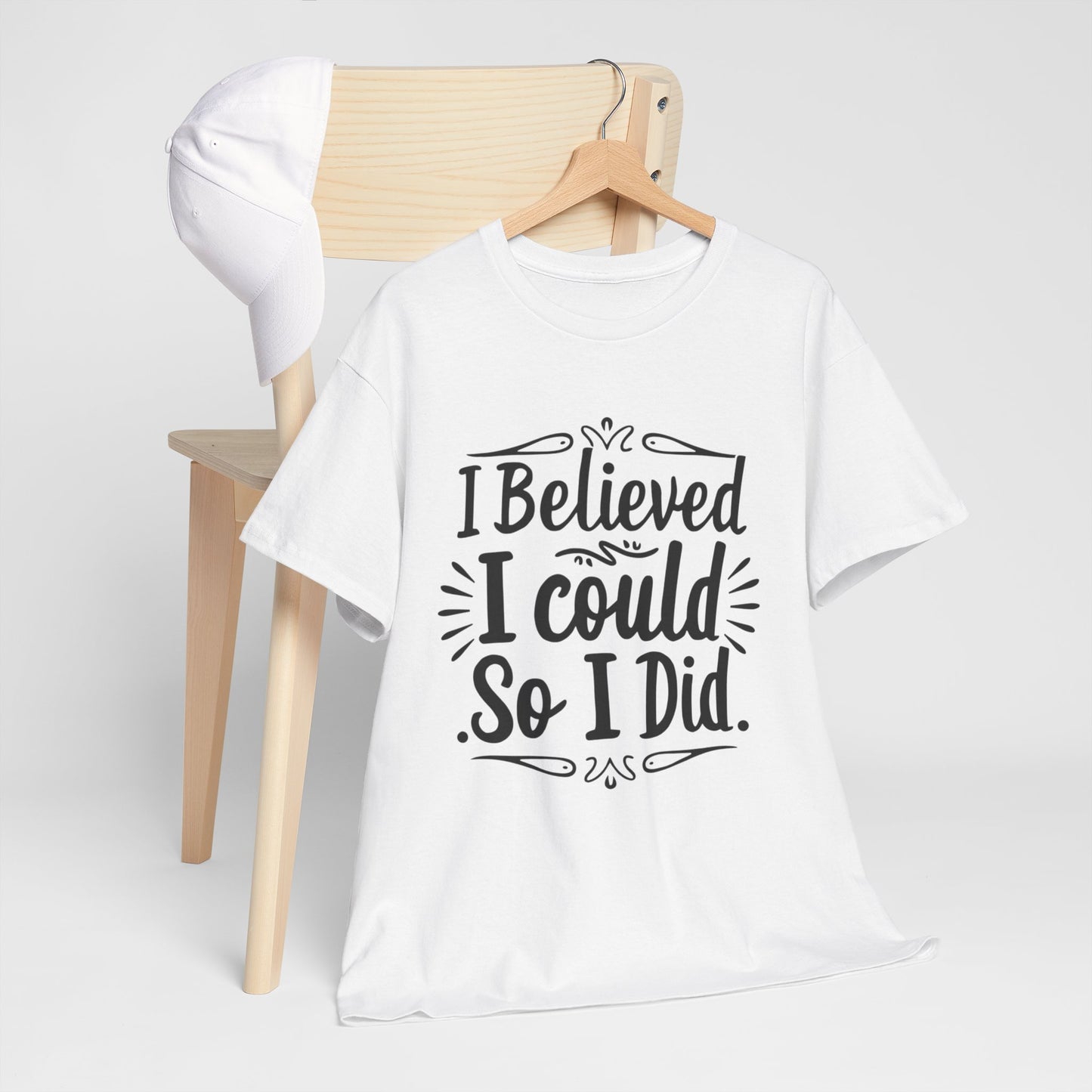 I Believed Printed T Shirt with Hearts