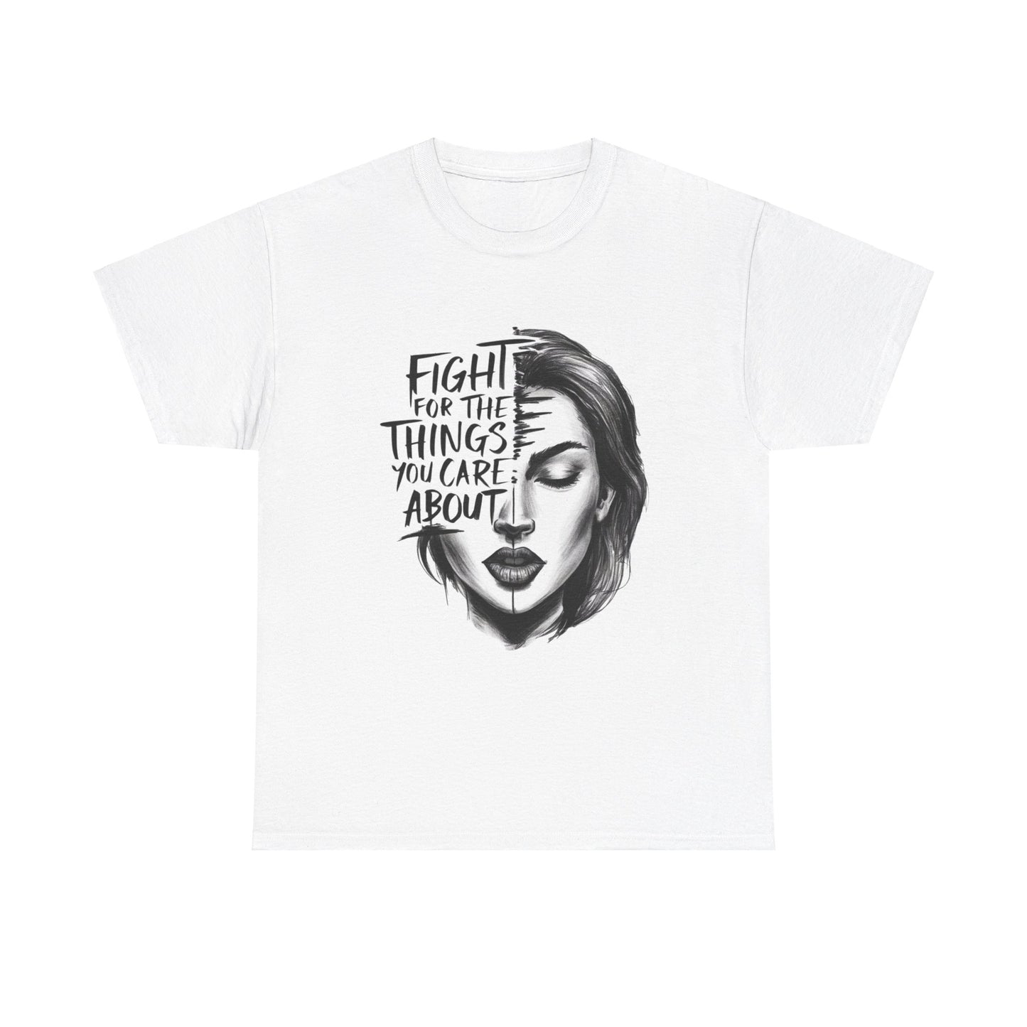 Fight Printed T Shirt with Hearts