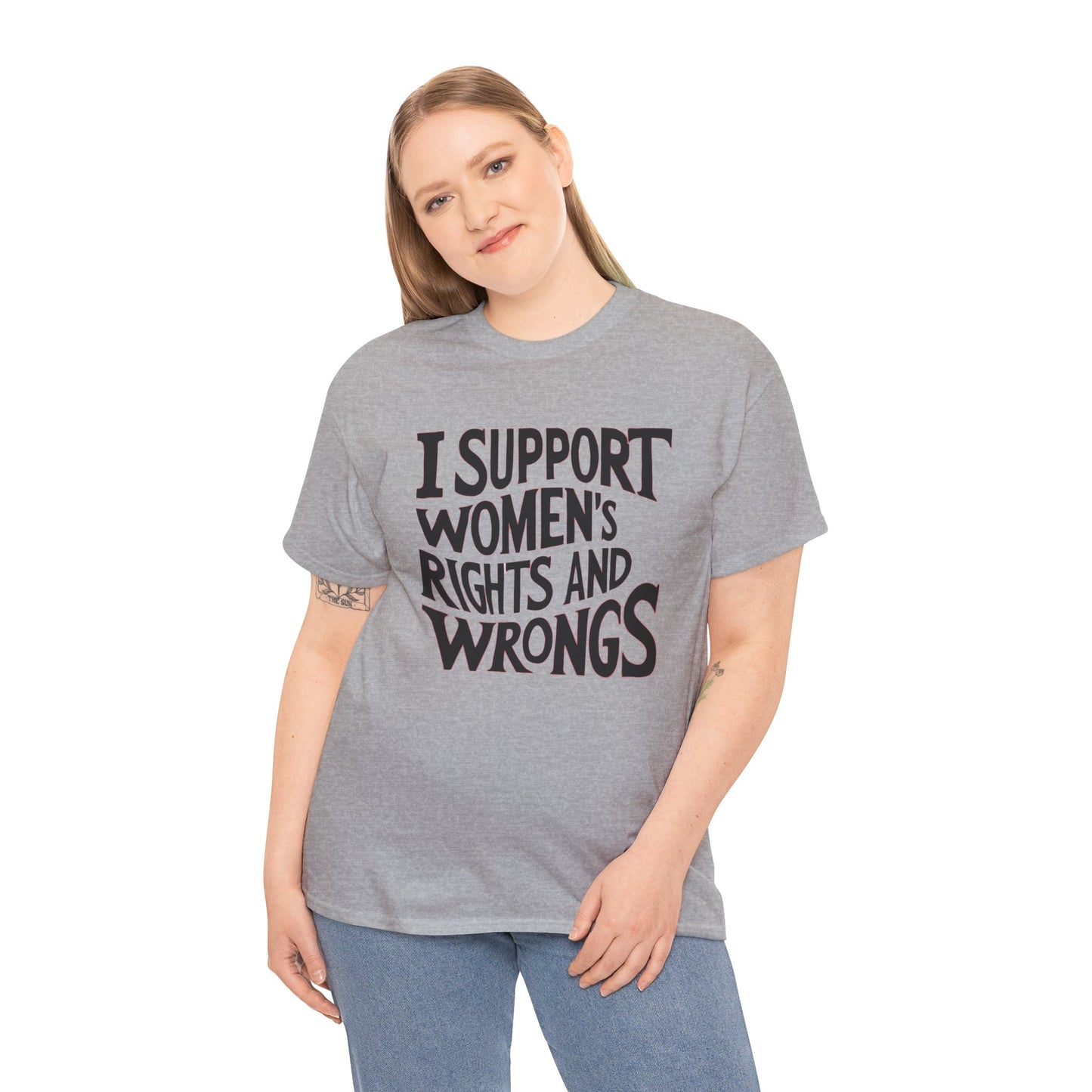 I Support Printed T Shirt with Hearts