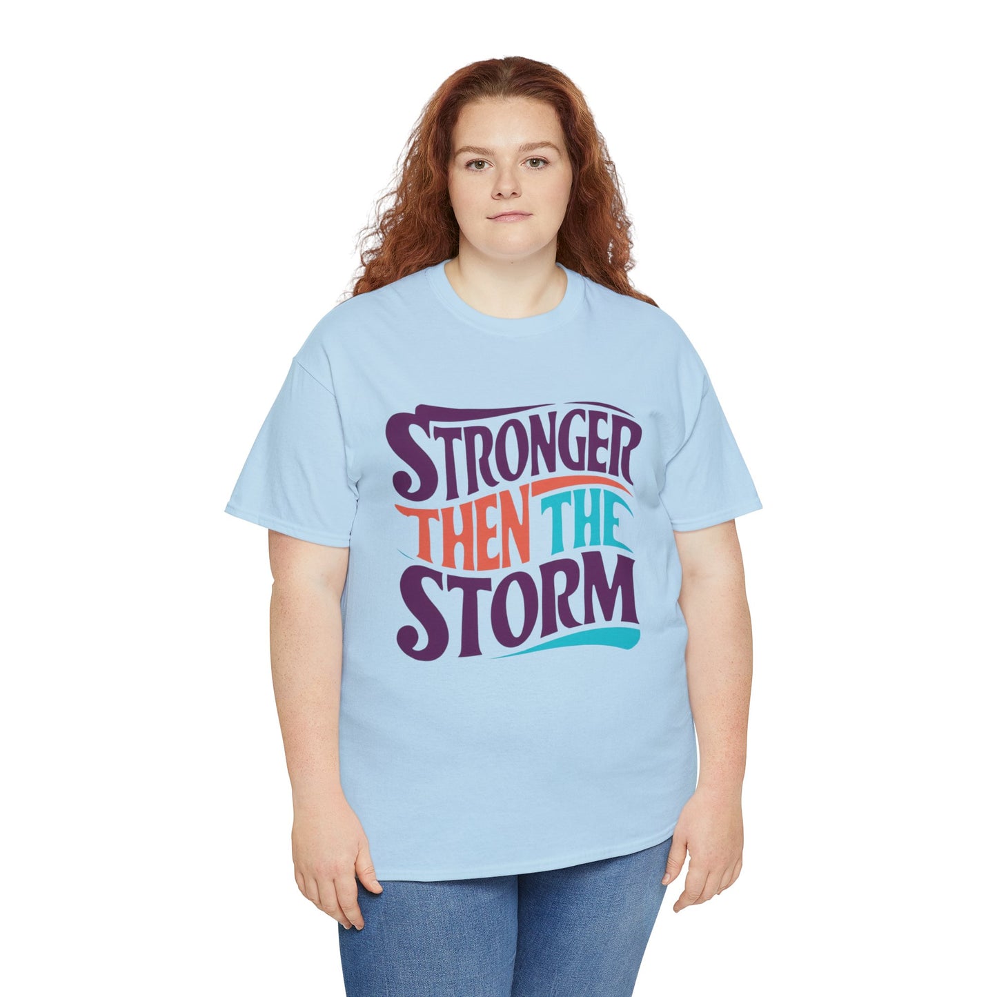Stronger Then  Printed T Shirt with Hearts