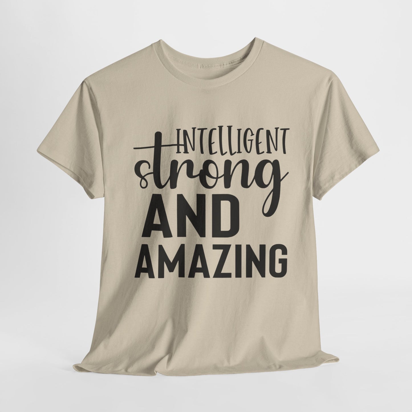 Intelligent Strong Printed T Shirt with Hearts