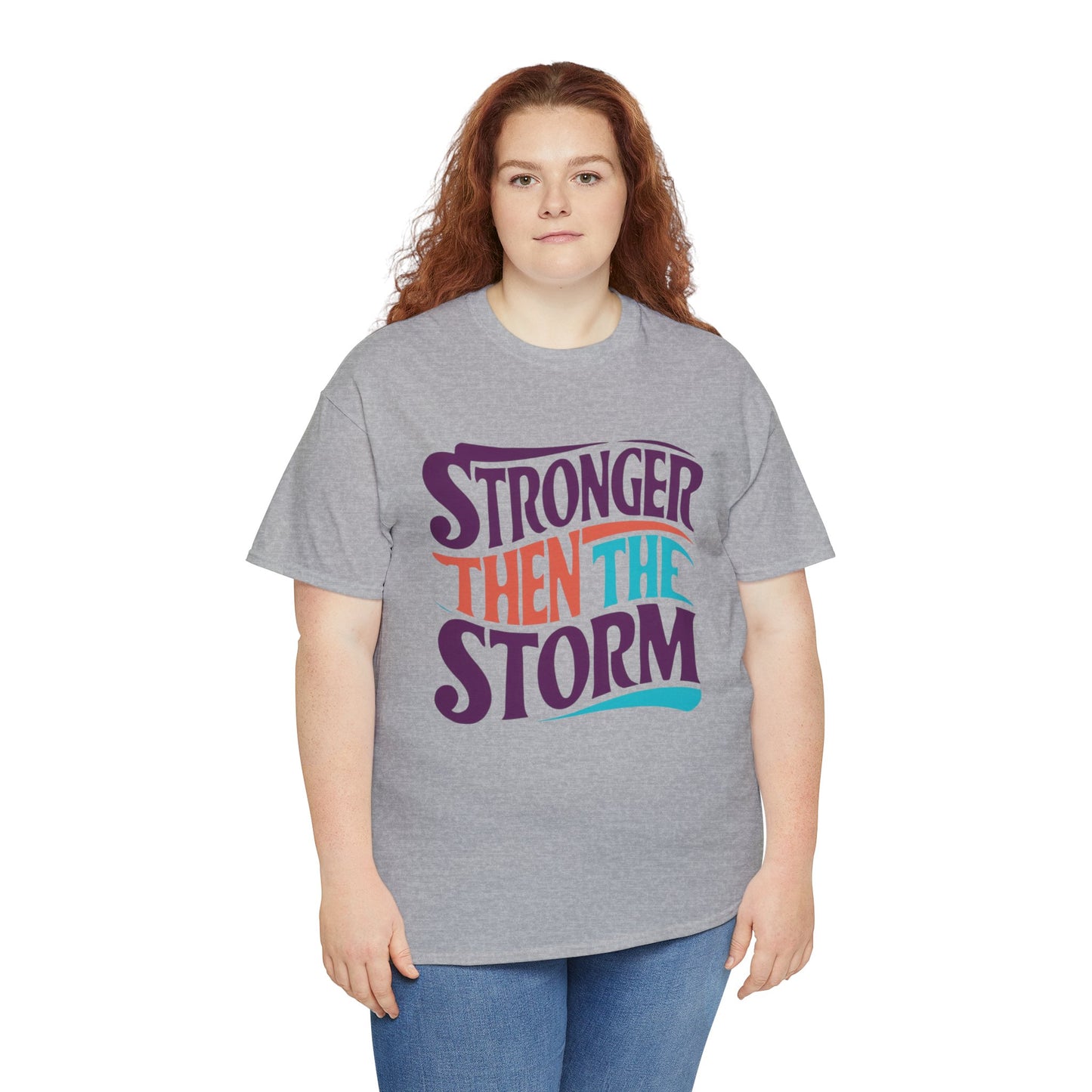 Stronger Then  Printed T Shirt with Hearts