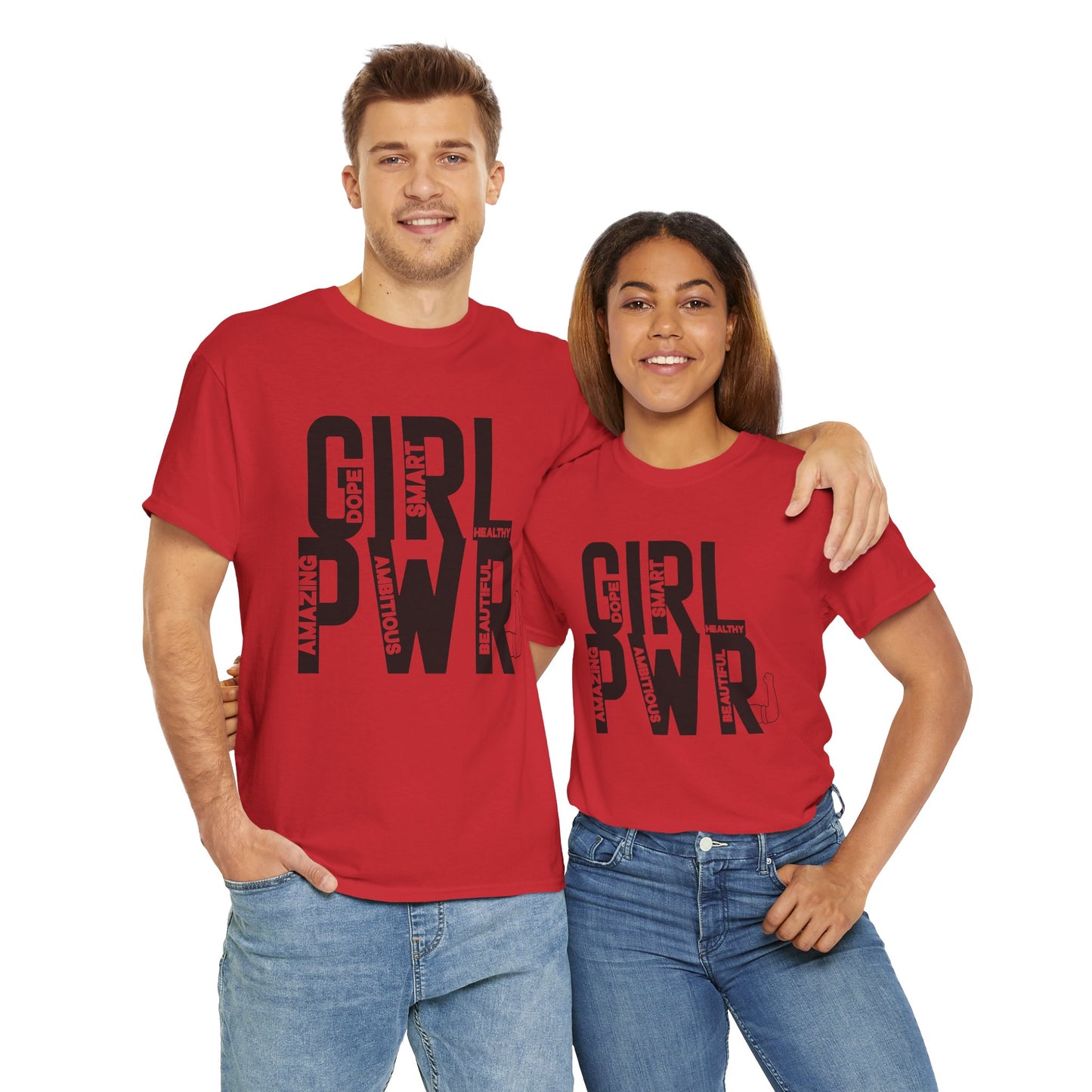 GIRL PWR Printed T Shirt with Hearts