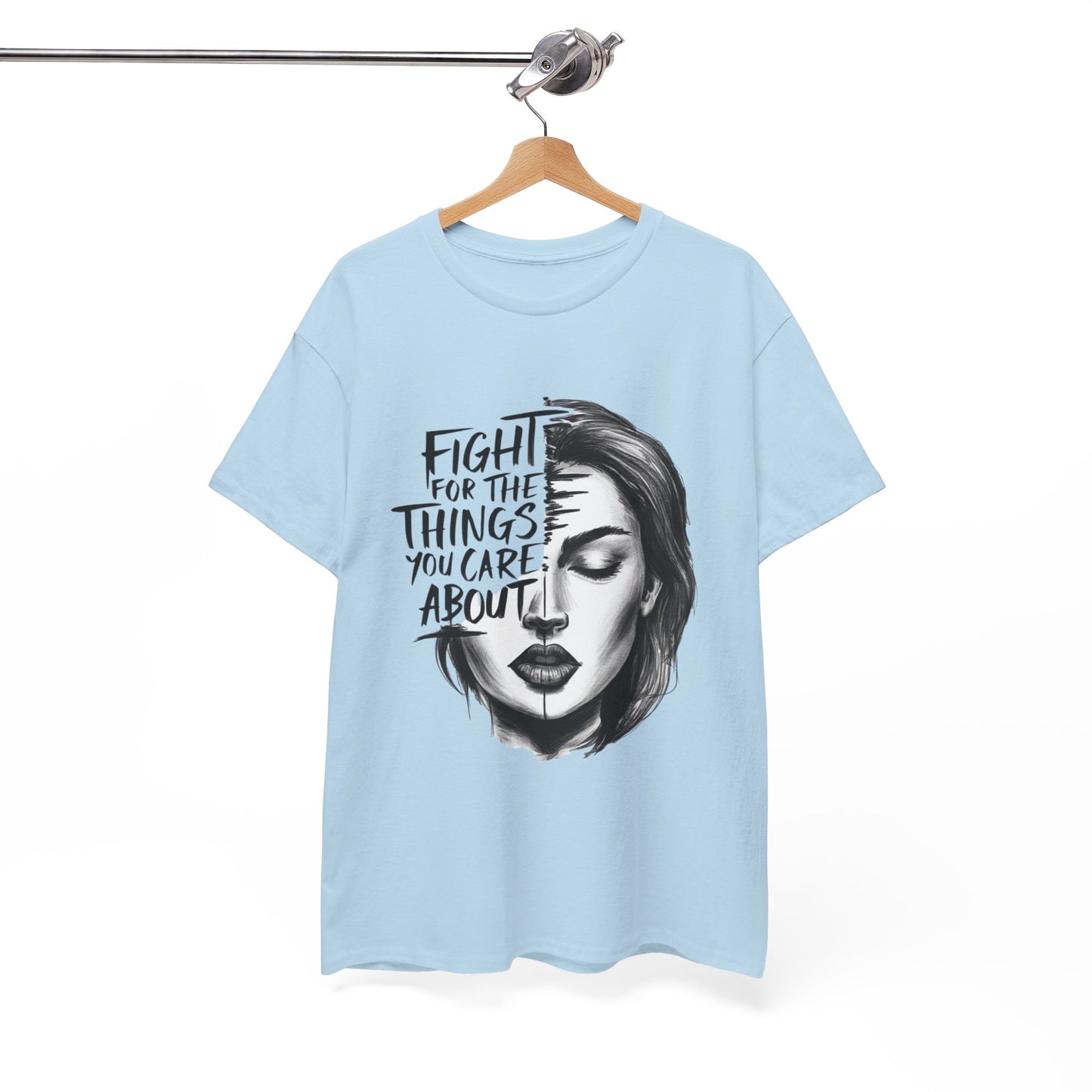 Fight Printed T Shirt with Hearts