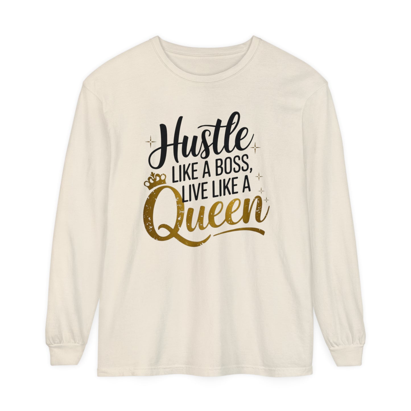 Hustle Women Garment-dyed Long Sleeve T-Shirt