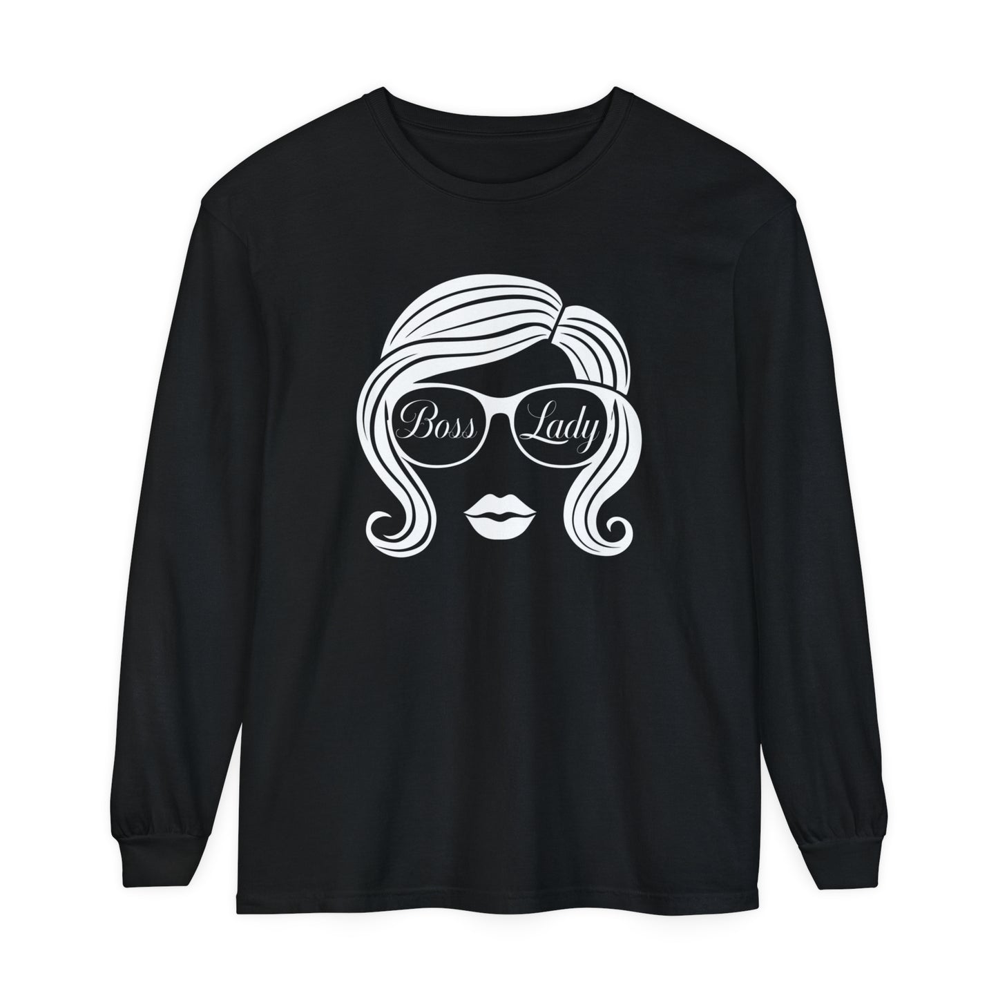 Boss Lady Women Garment-dyed Long Sleeve T-Shirt