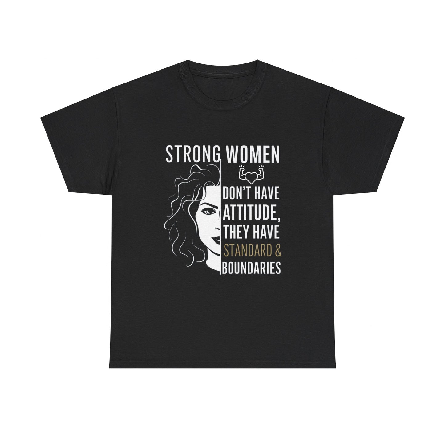 Strong Women Printed T Shirt with Hearts