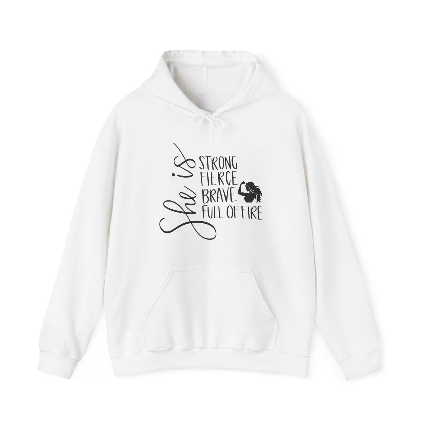 She Is Strong Fierce Brave Unisex Heavy Blend™ Hooded Sweatshirt