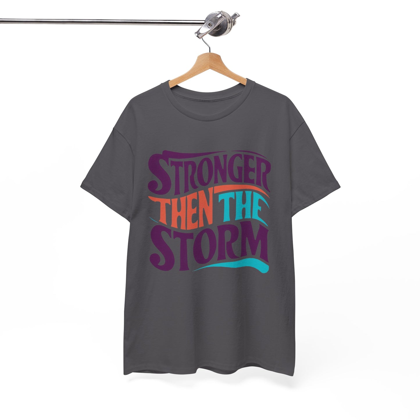 Stronger Then  Printed T Shirt with Hearts