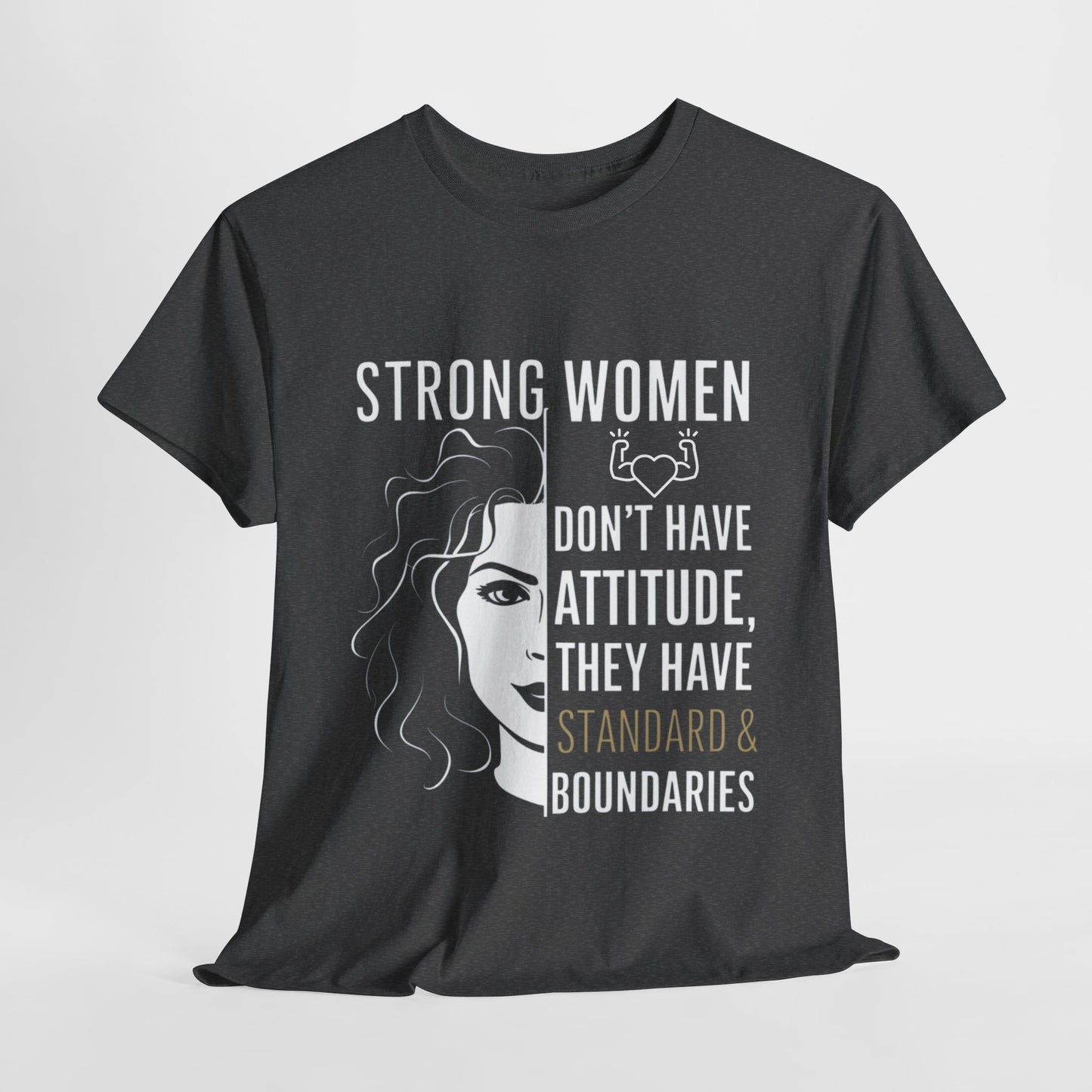 Strong Women Printed T Shirt with Hearts