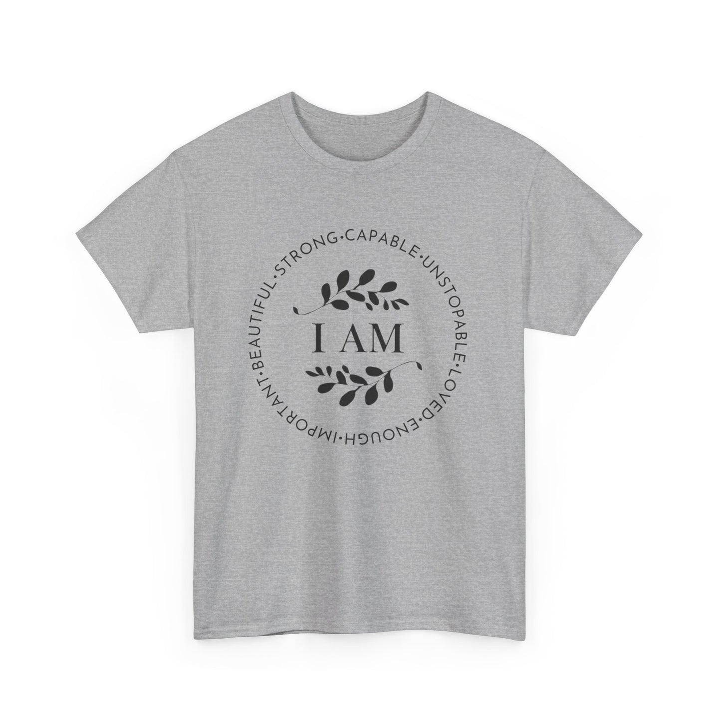 I AM Printed T Shirt with Hearts