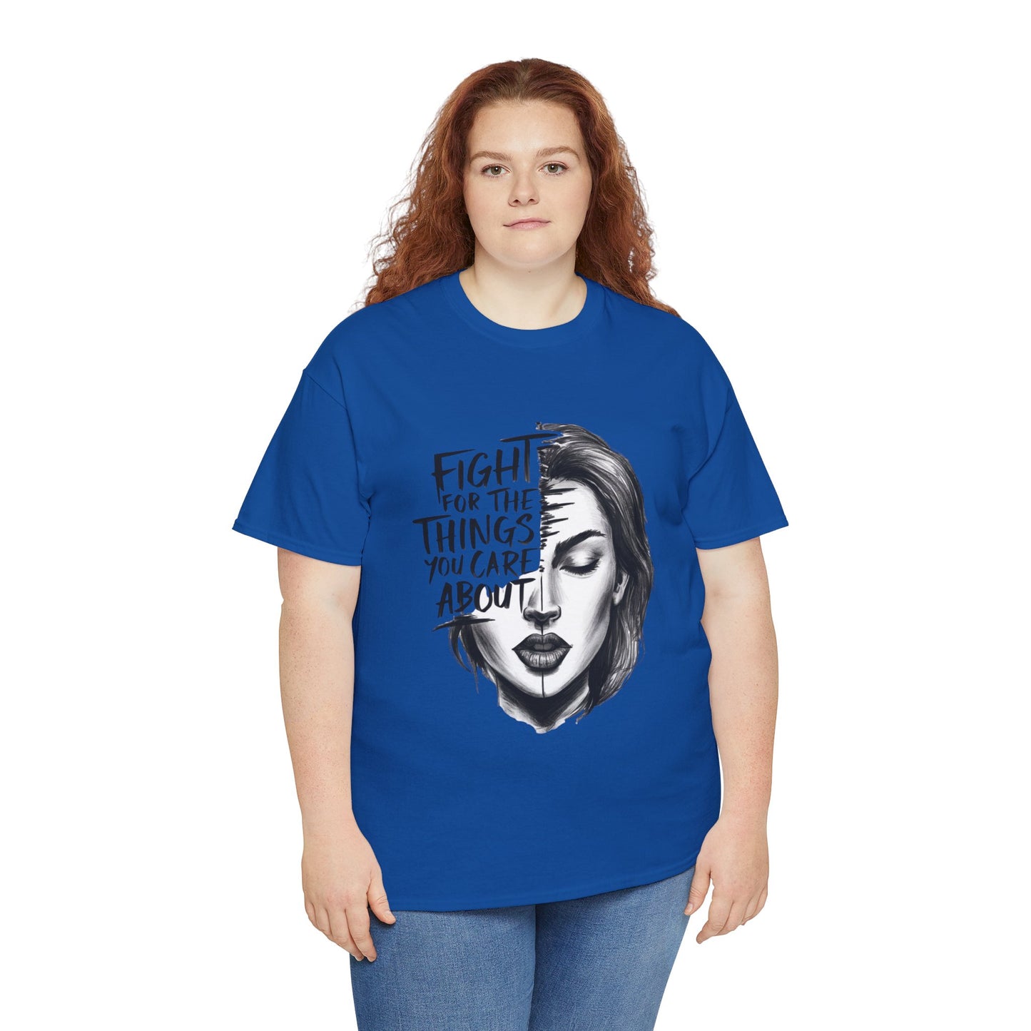 Fight Printed T Shirt with Hearts