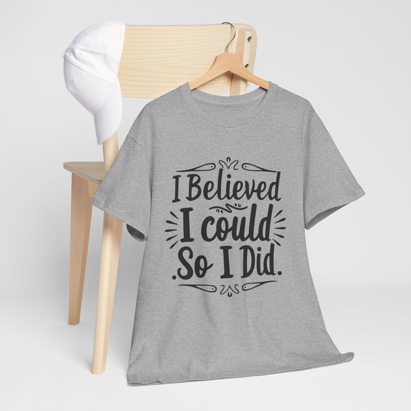 I Believed Printed T Shirt with Hearts