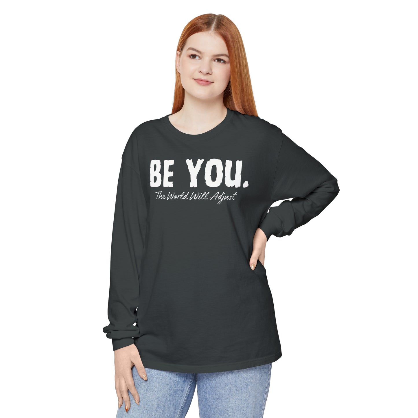 Be You Women Garment-dyed Long Sleeve T-Shirt