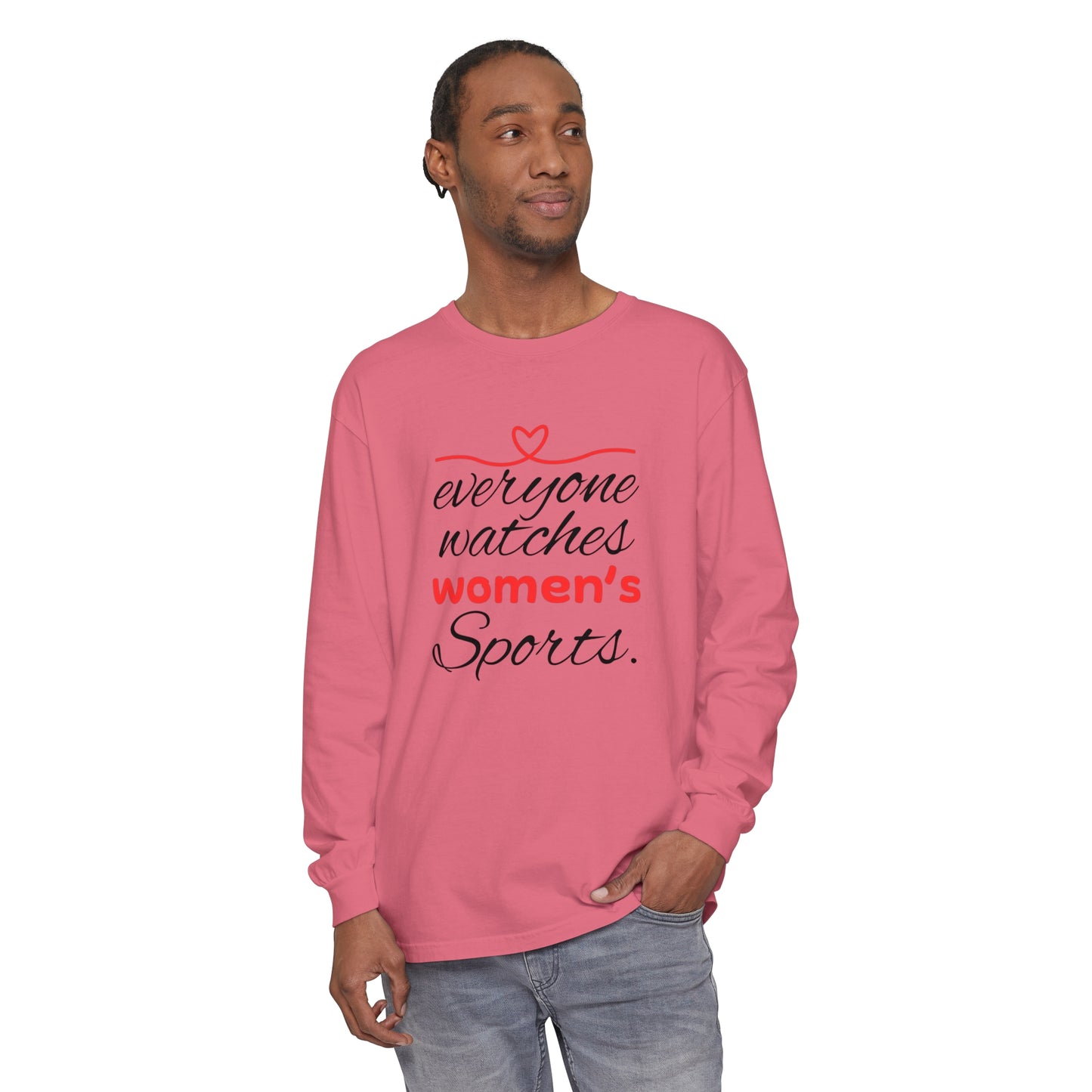 Evveryone watches Women Garment-dyed Long Sleeve T-Shirt