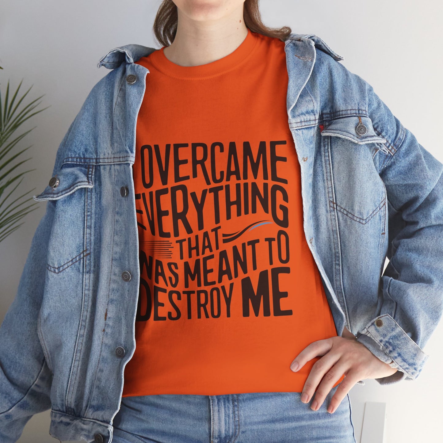 I Overcame Everything That Was Meant To Destroy Me  T Shirt with Hearts