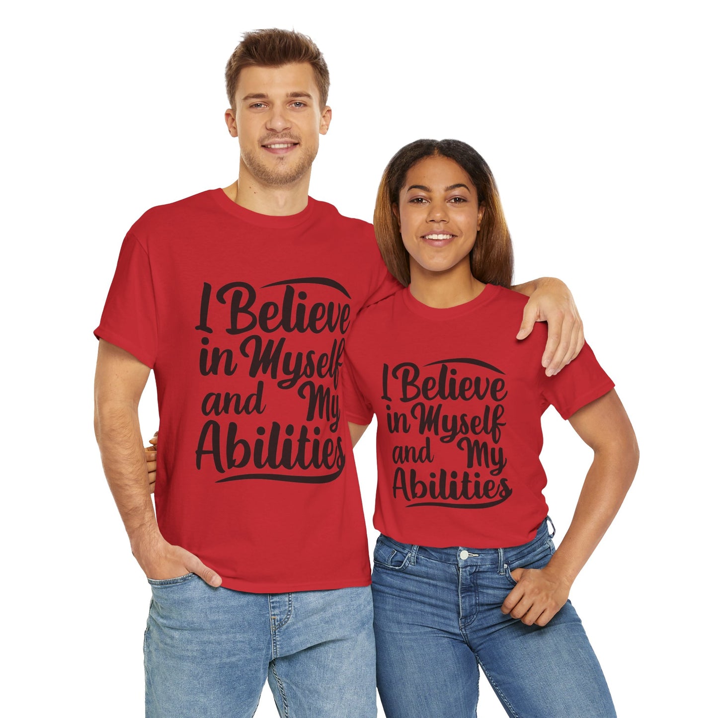I Believe Printed T Shirt with Hearts
