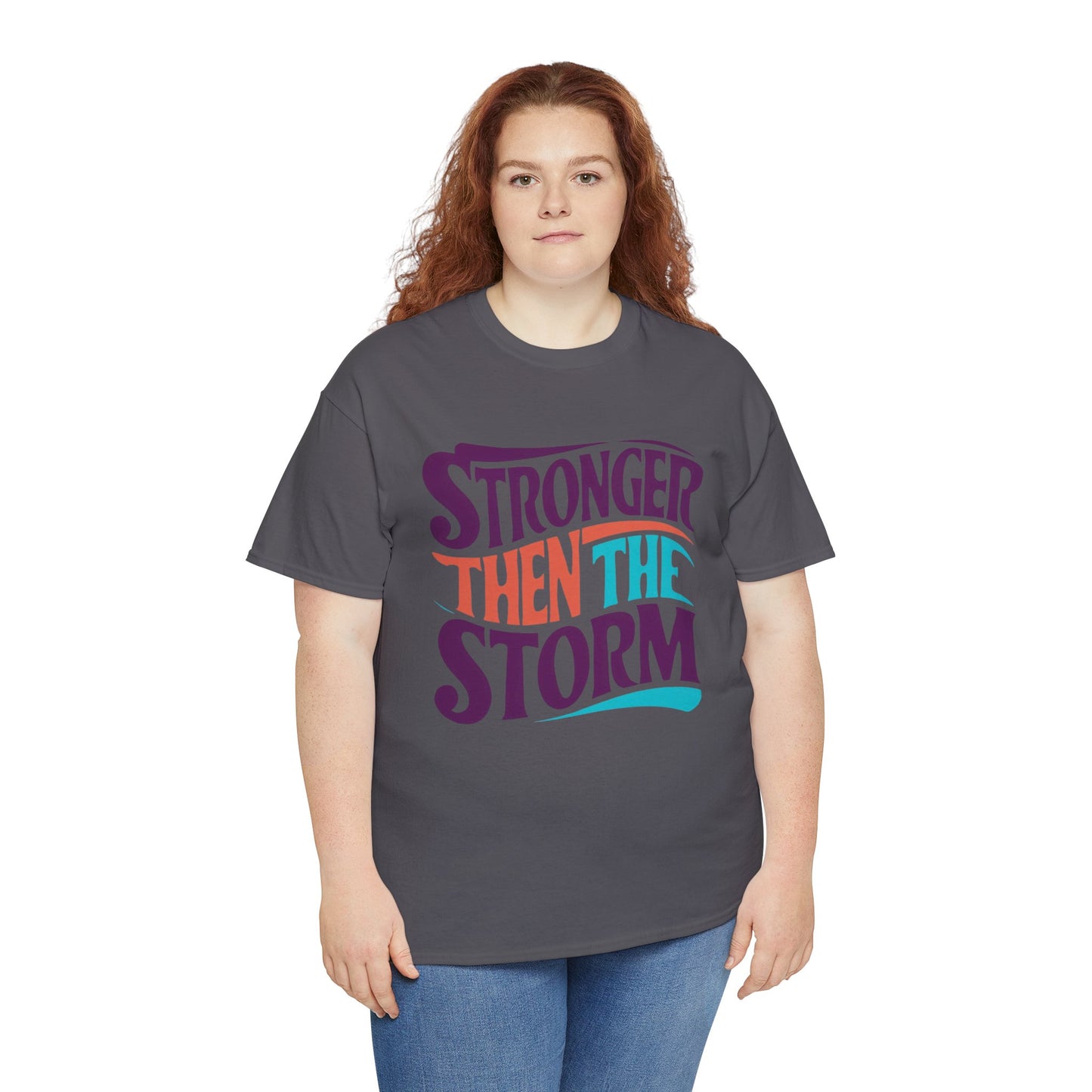 Stronger Then  Printed T Shirt with Hearts