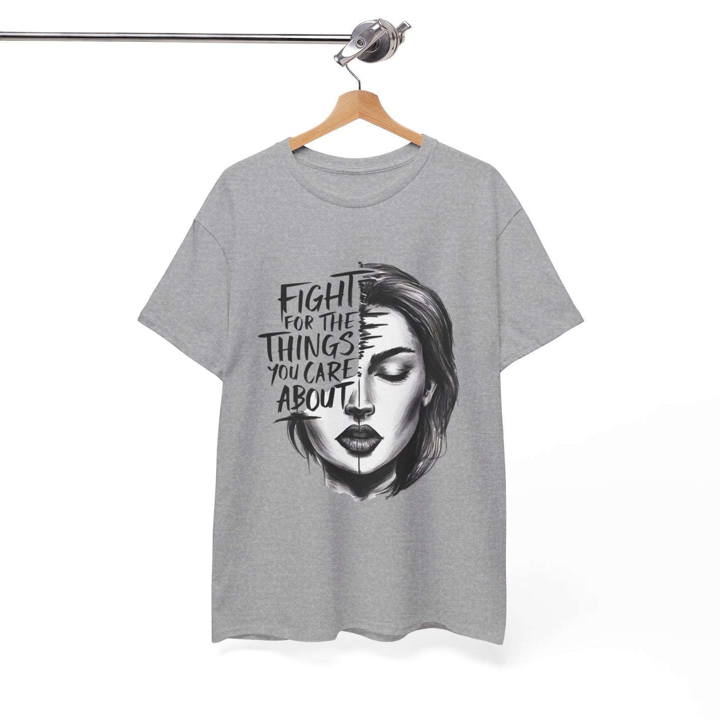 Fight Printed T Shirt with Hearts