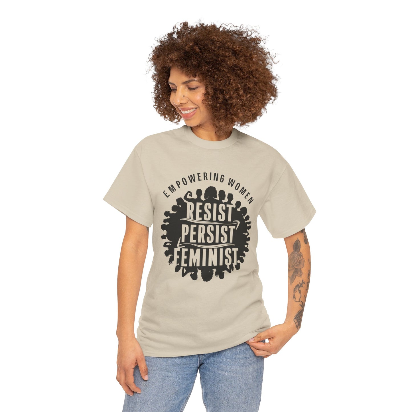 Empowering Women Printed T Shirt with Hearts