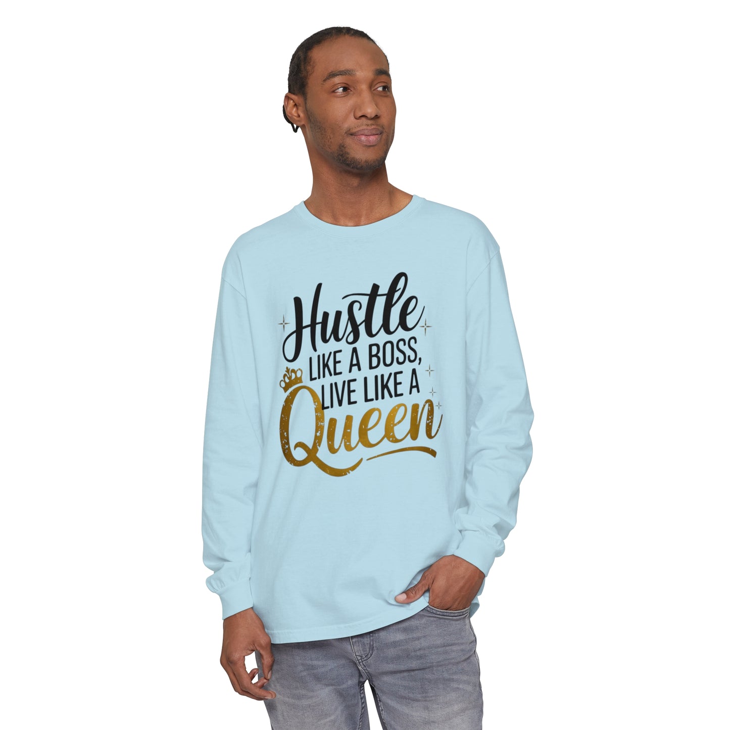 Hustle Women Garment-dyed Long Sleeve T-Shirt