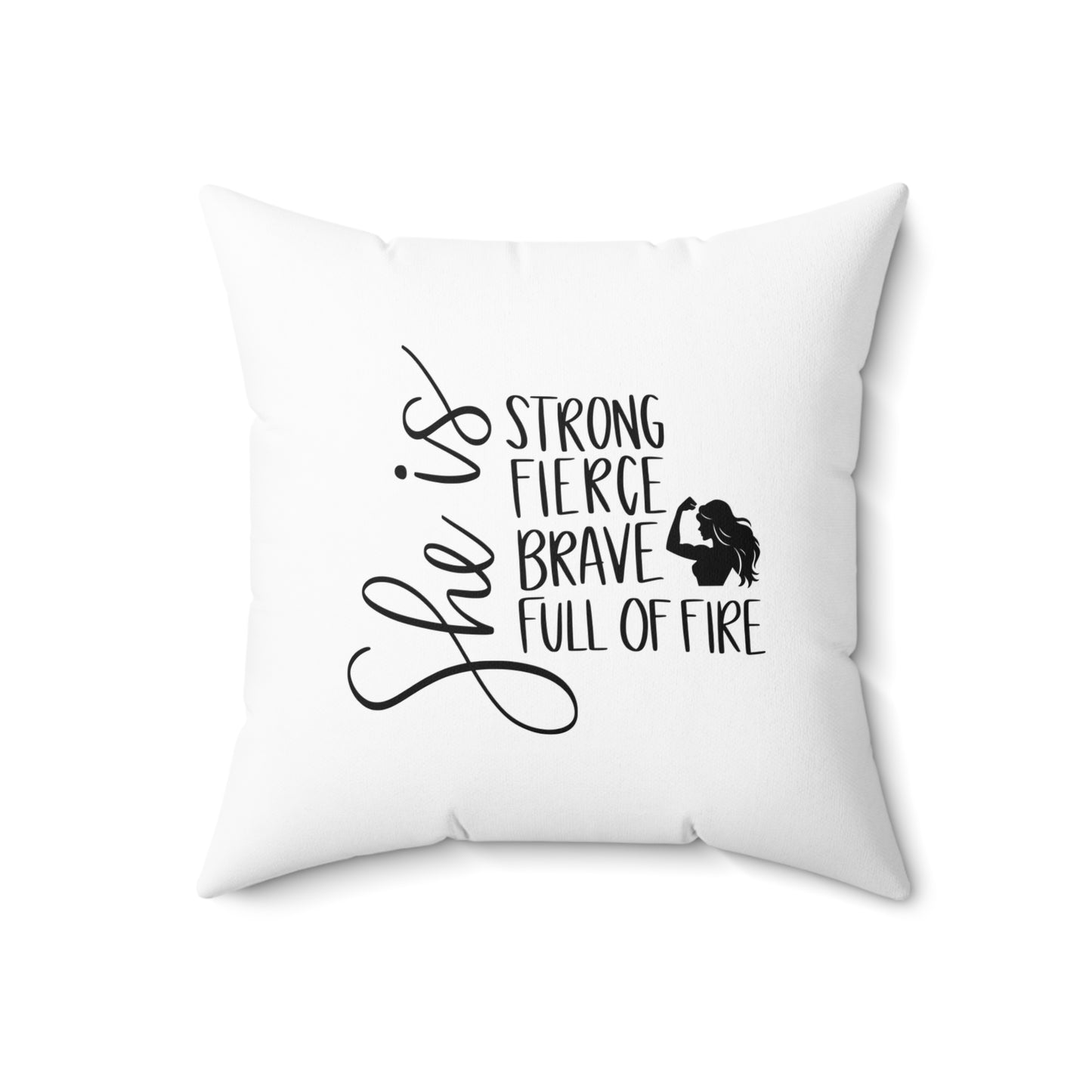 She Is Spun Polyester Square Pillow