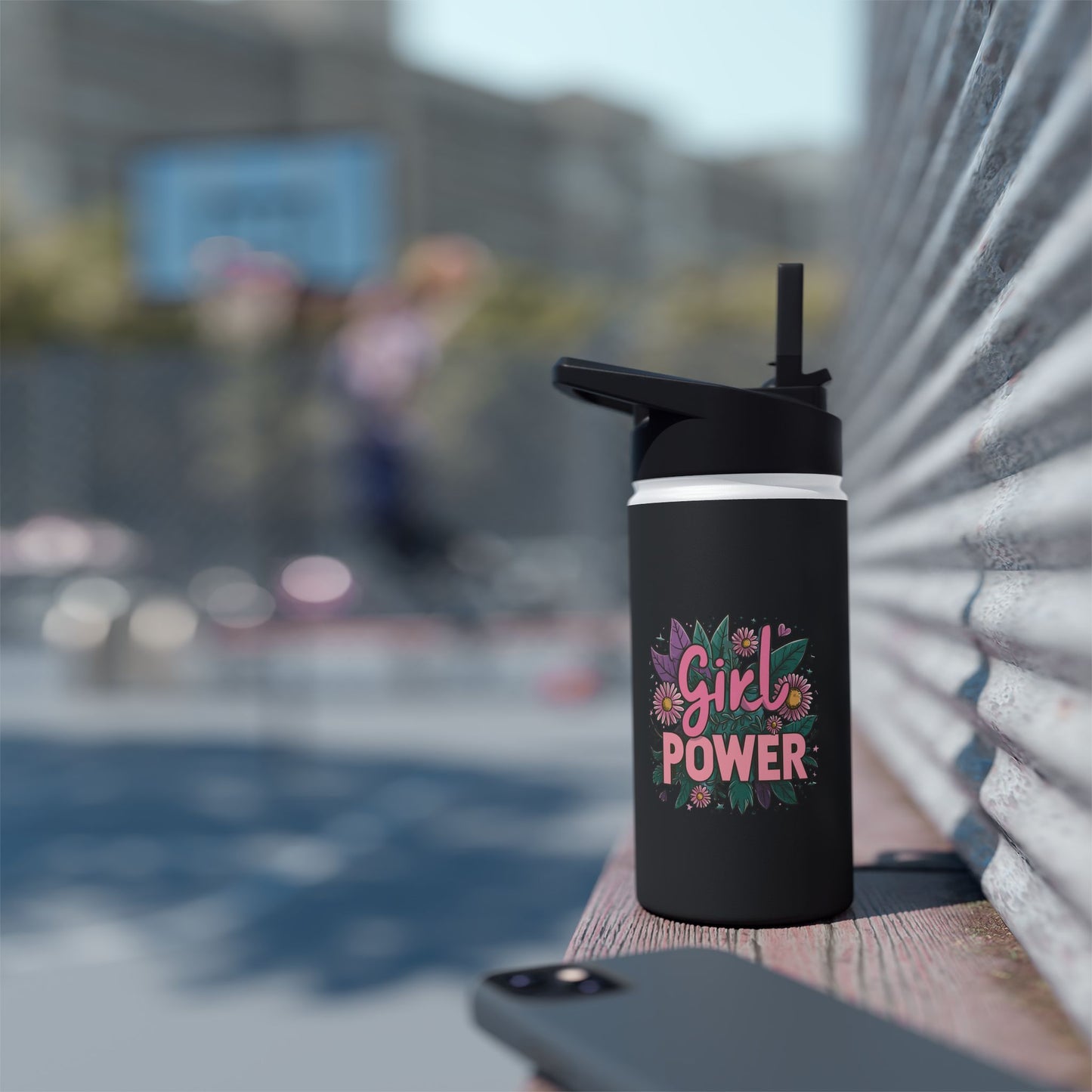 Girl Power  Stainless Steel Water Bottle, Standard Lid