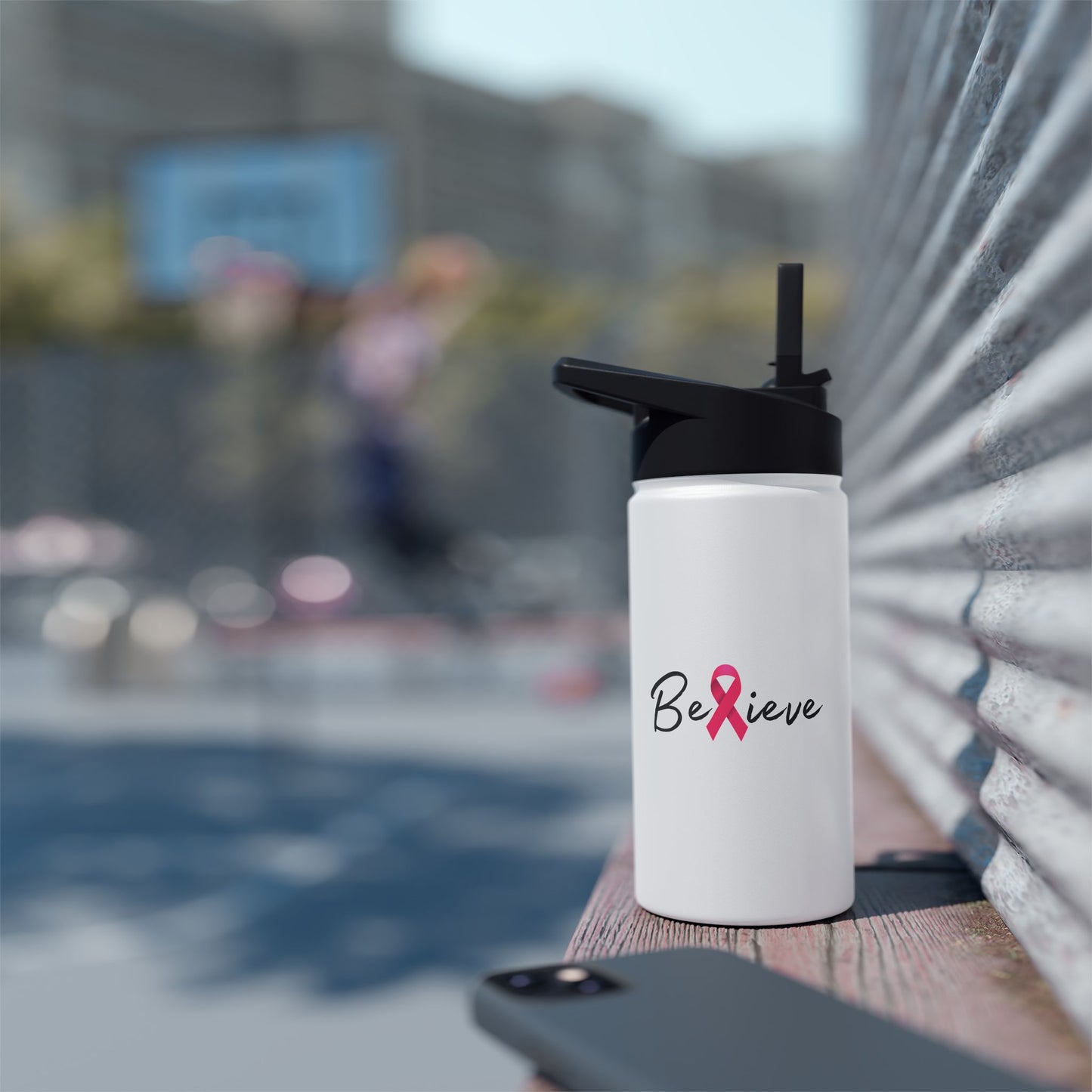 Believe Stainless Steel Water Bottle, Standard Lid