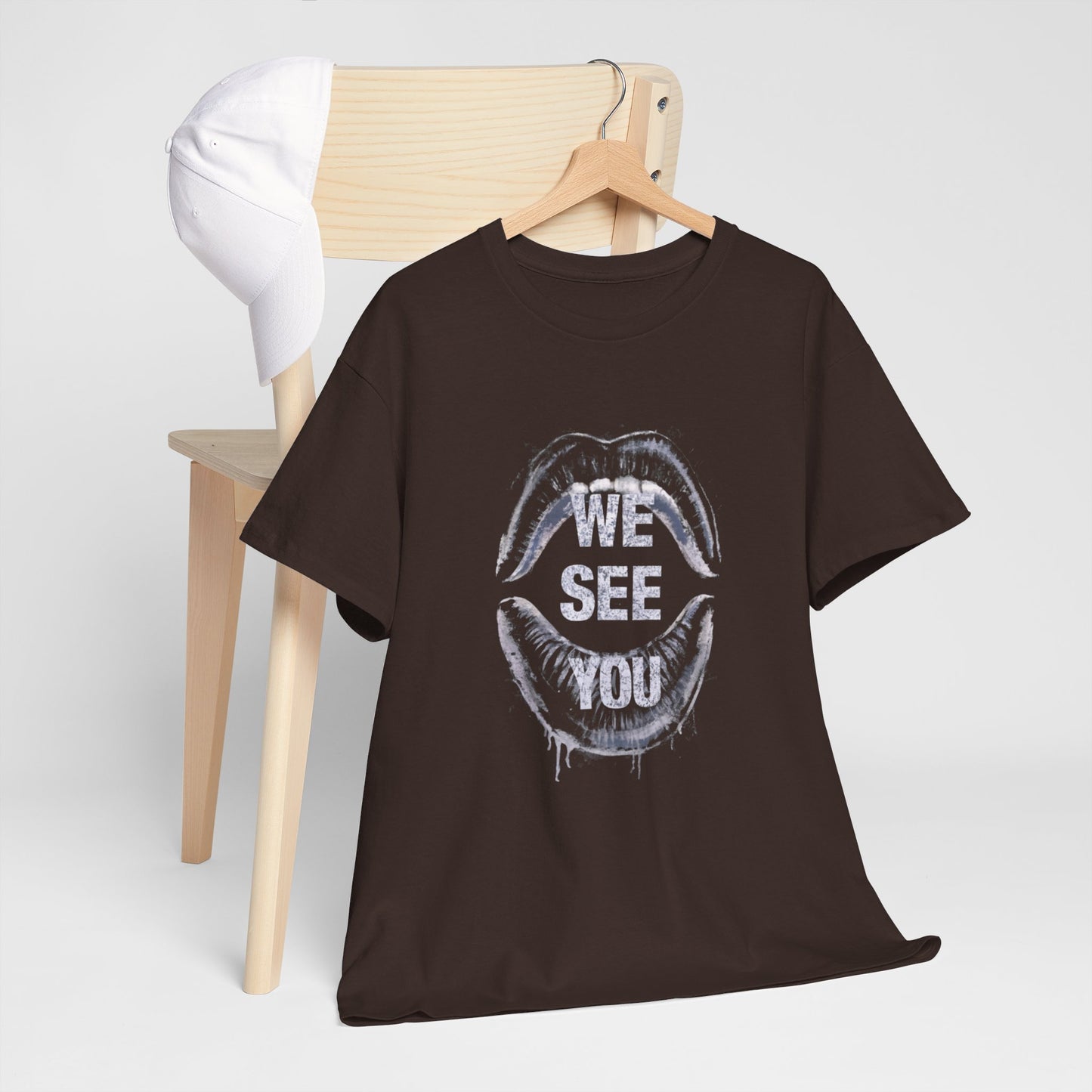 WE See You Printed T Shirt with Hearts