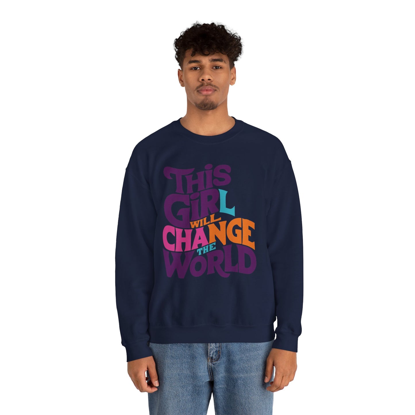 This Girl Will Change the World Unisex Heavy Blend™ Crewneck Sweatshirt