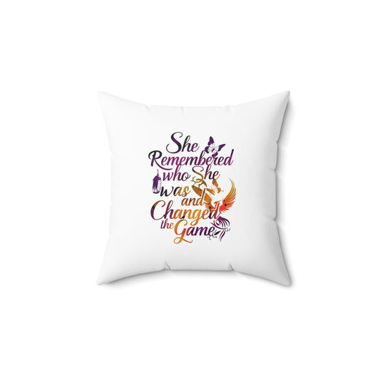 She Remembered Came Spun Polyester Square Pillow